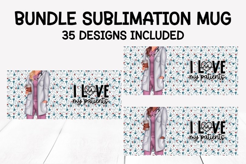 Bundle 35 nurse and doctor sublimation mug designs view 2