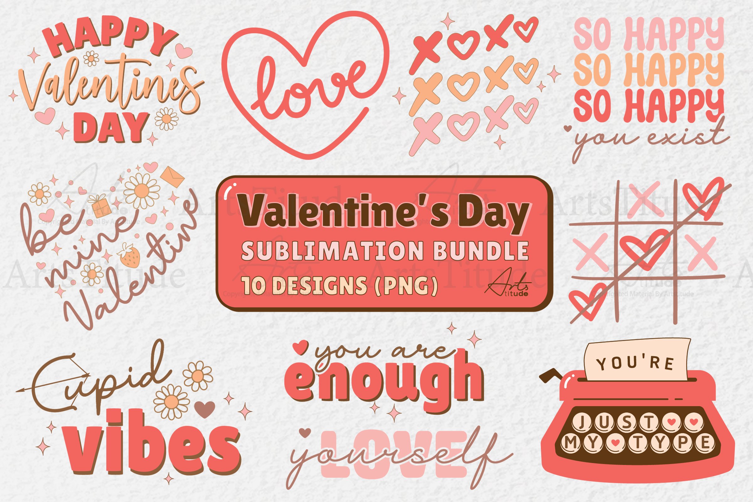 Valentine’s Day Sublimation Bundle PNG