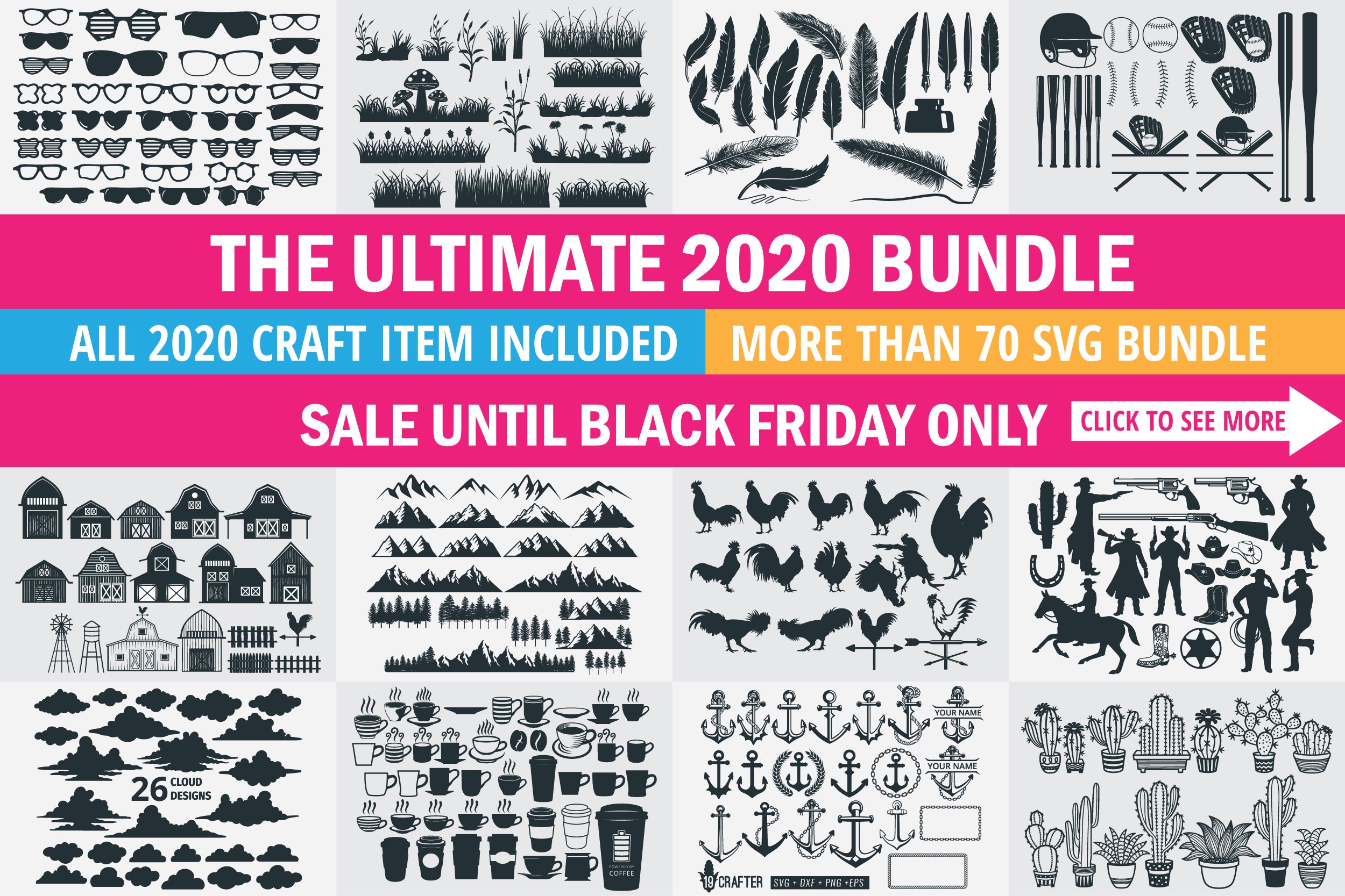 The ultimate 2020 SVG craft sale big bundle