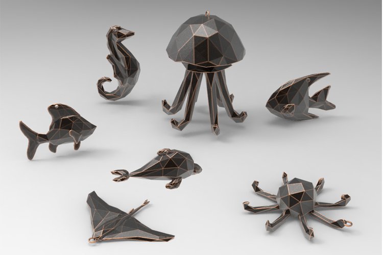 7 Nautical Charm 3D Printing Model Set