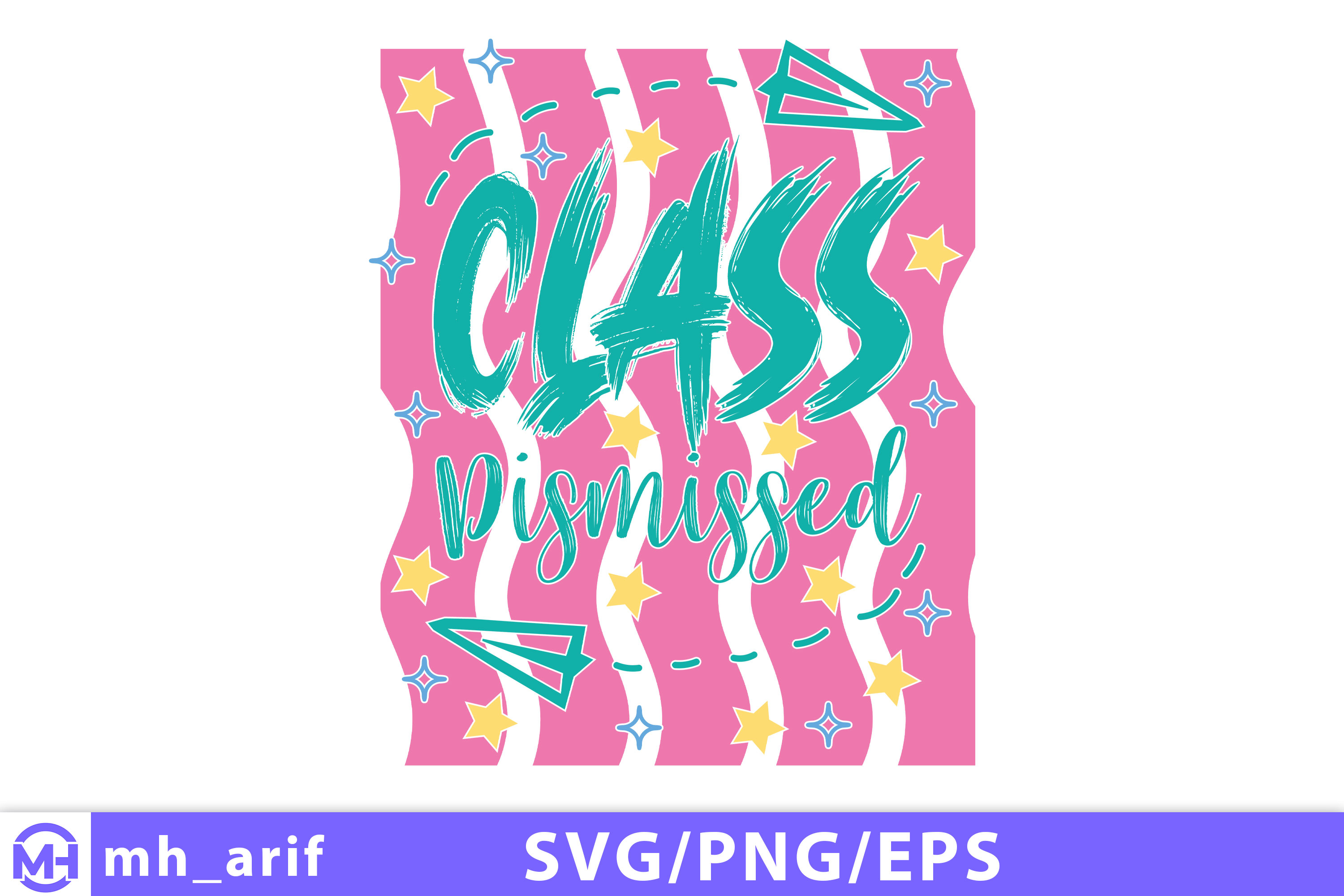 Summer Teacher School Holiday SVG PNG Bundle view 3