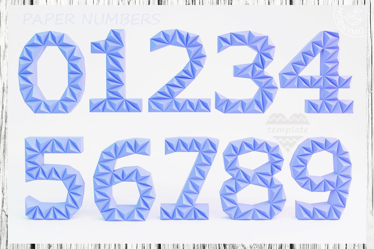 DIY Paper Numbers 0-9 3D Papercraft Printable PDF