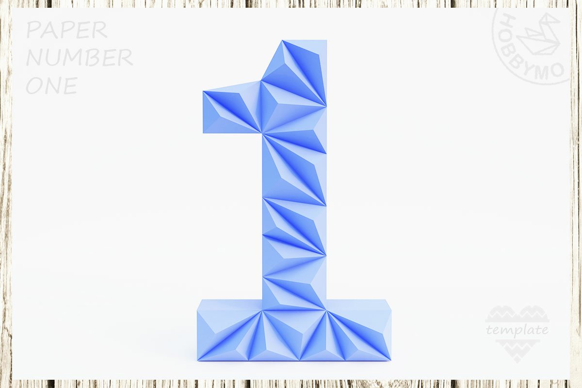 DIY Paper Numbers 0-9 3D Papercraft Printable PDF view 3