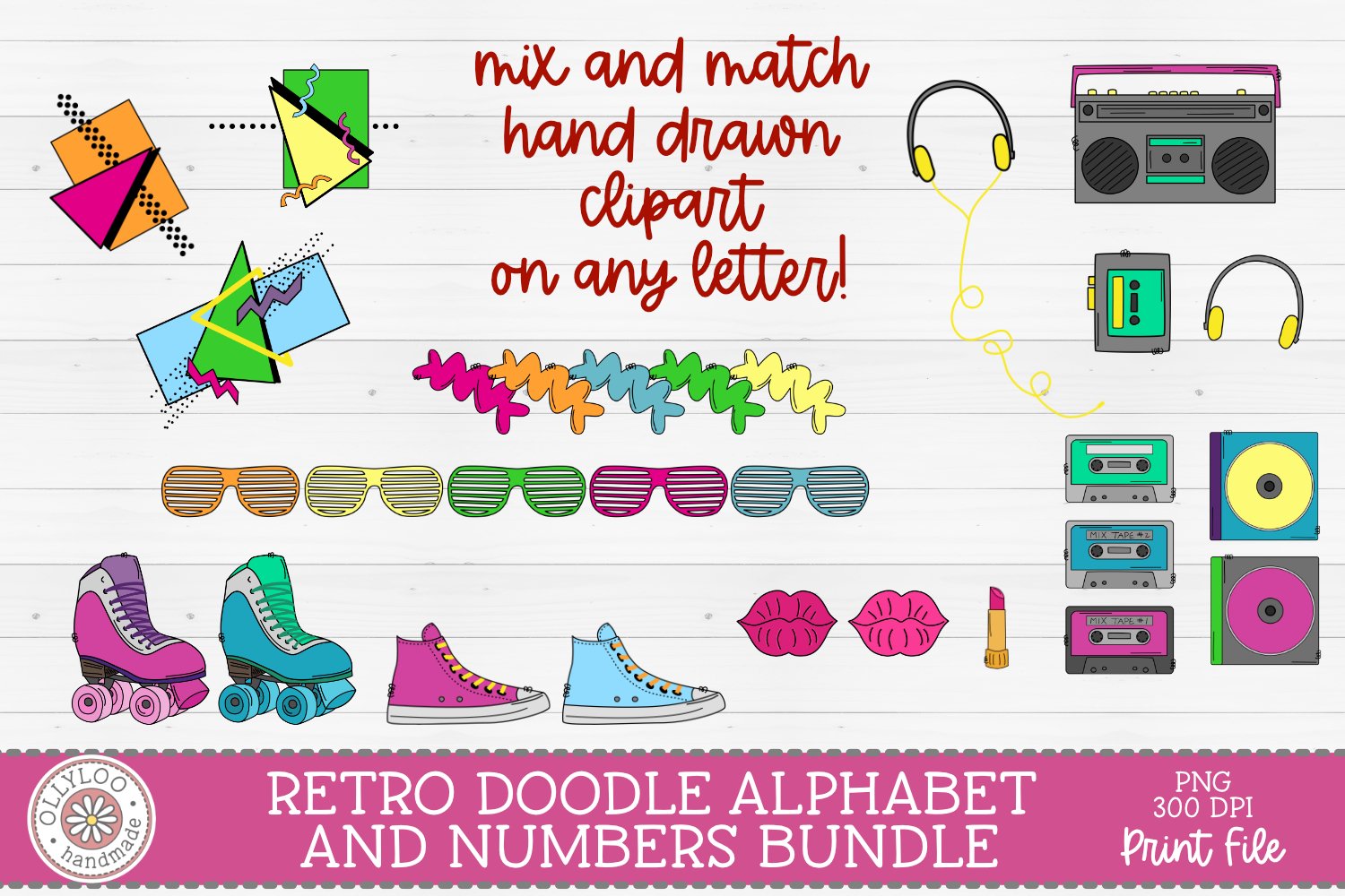 Mega Doodle Alphabet Bundle with Hand Drawn Clipart #3 view 3