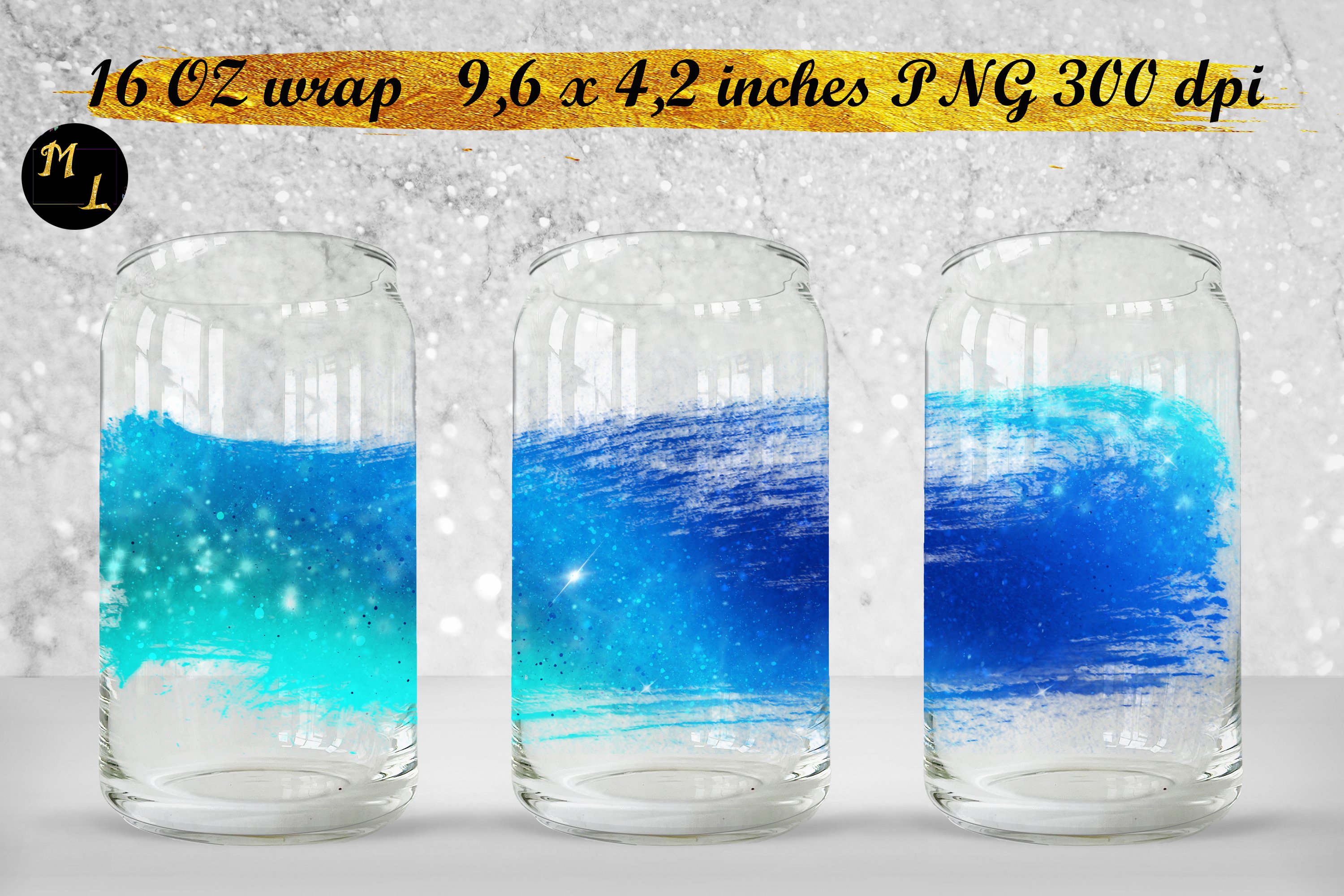 Can Glass Bundle ,Beer Can Glass Sublimation, 16 oz png view 2