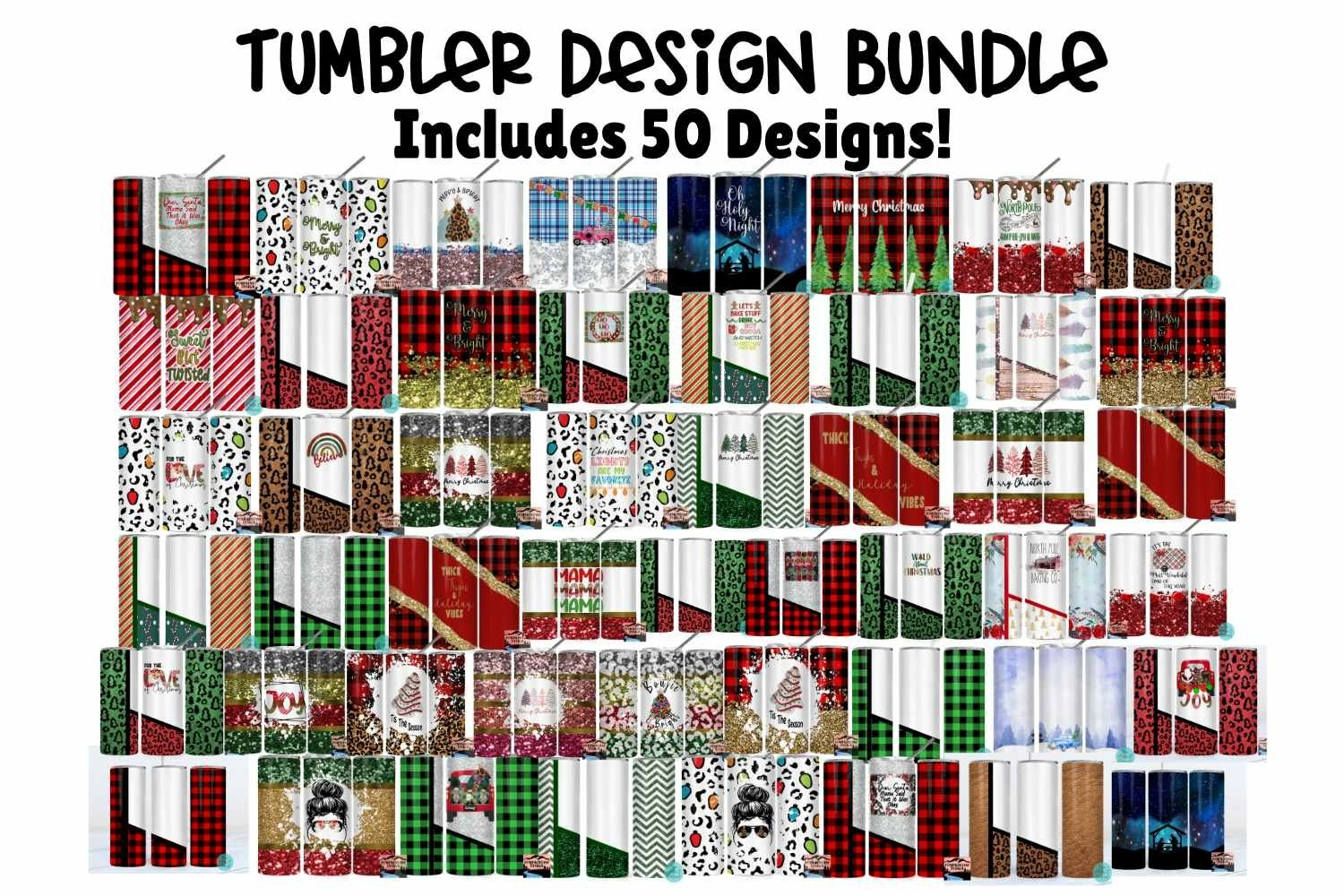 Huge Sublimation Tumbler Bundle! 50 Designs for Christmas!