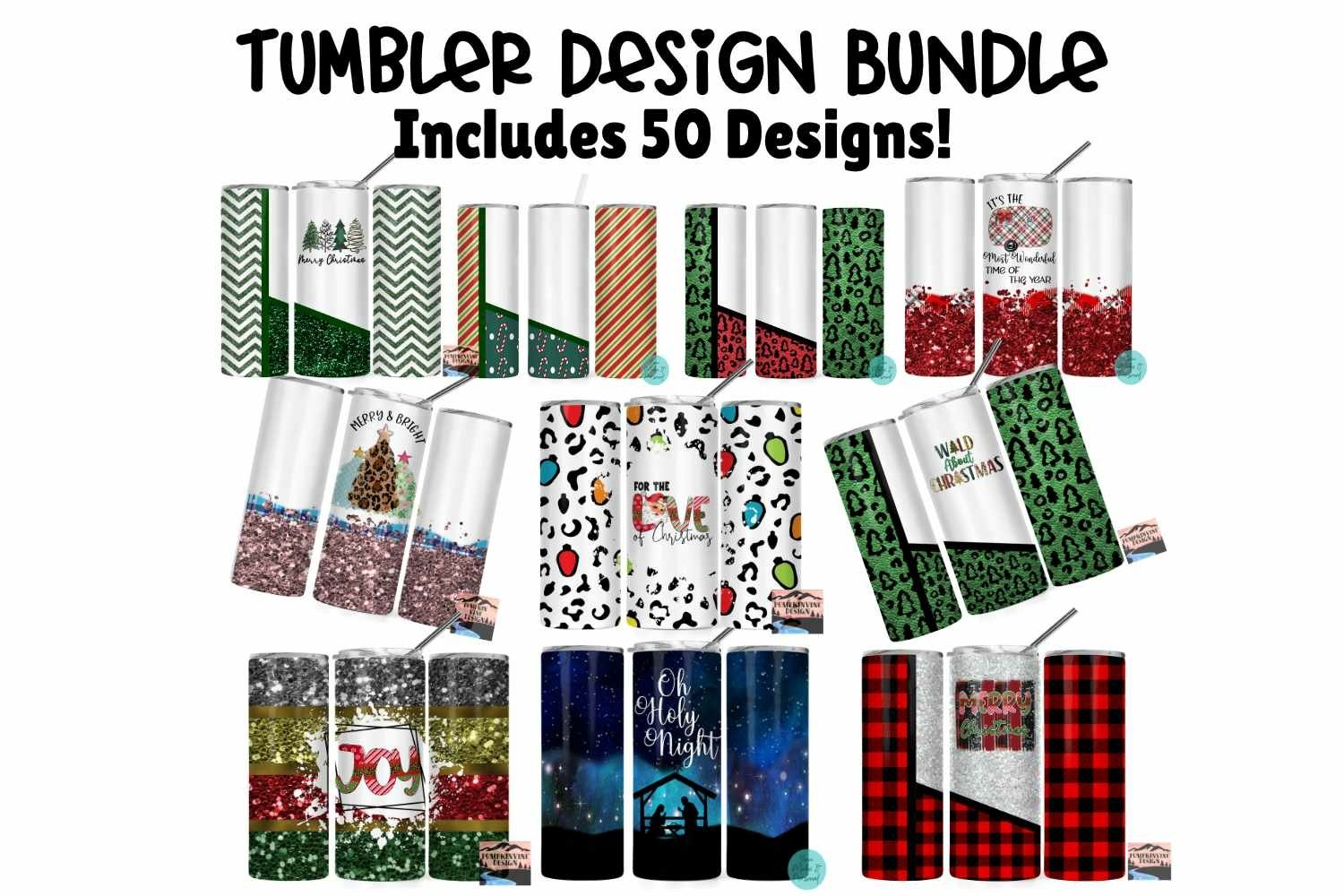 Huge Sublimation Tumbler Bundle! 50 Designs for Christmas! view 3
