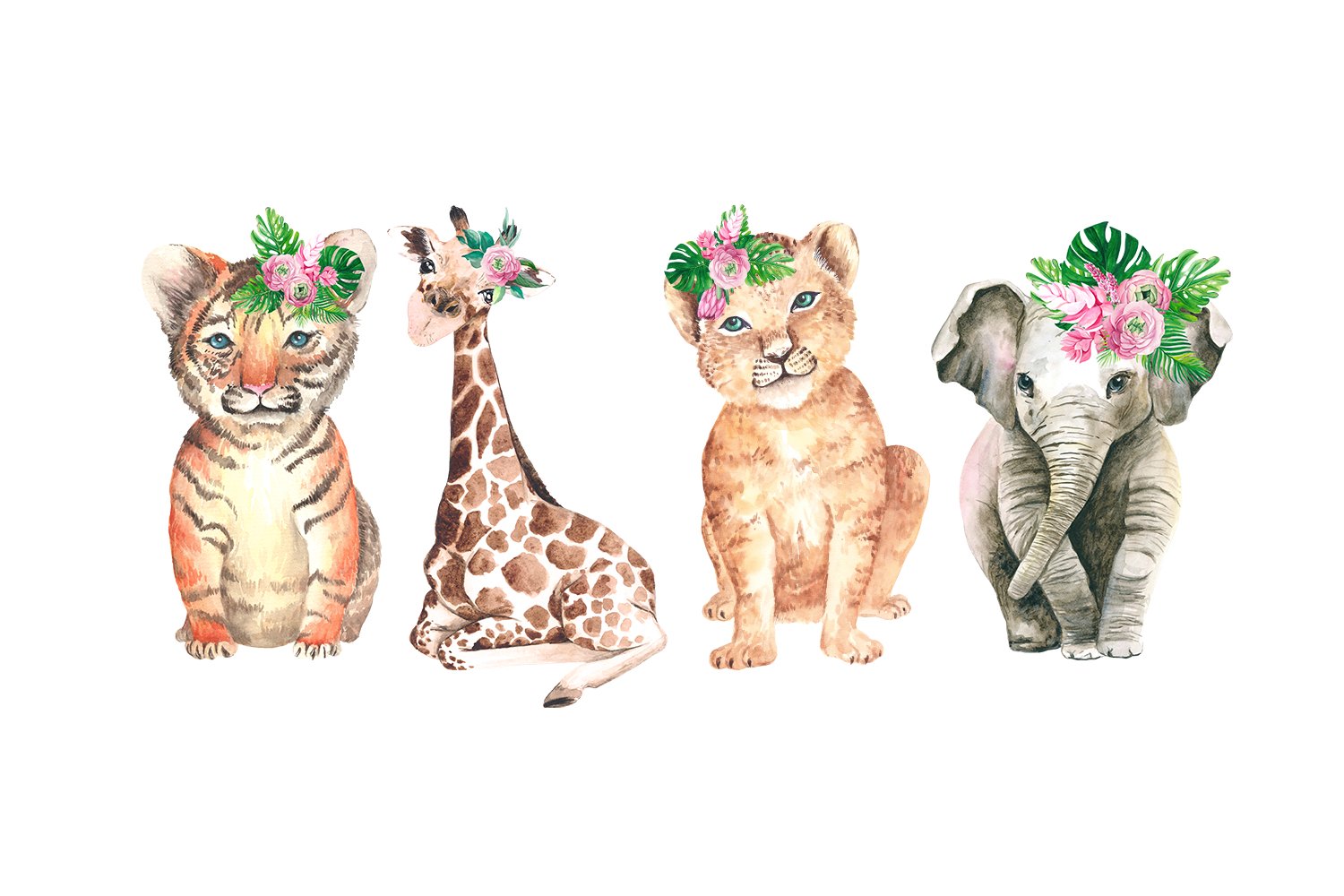 Watercolor Cute Animals Sublimation Bundle|Kids Print view 3