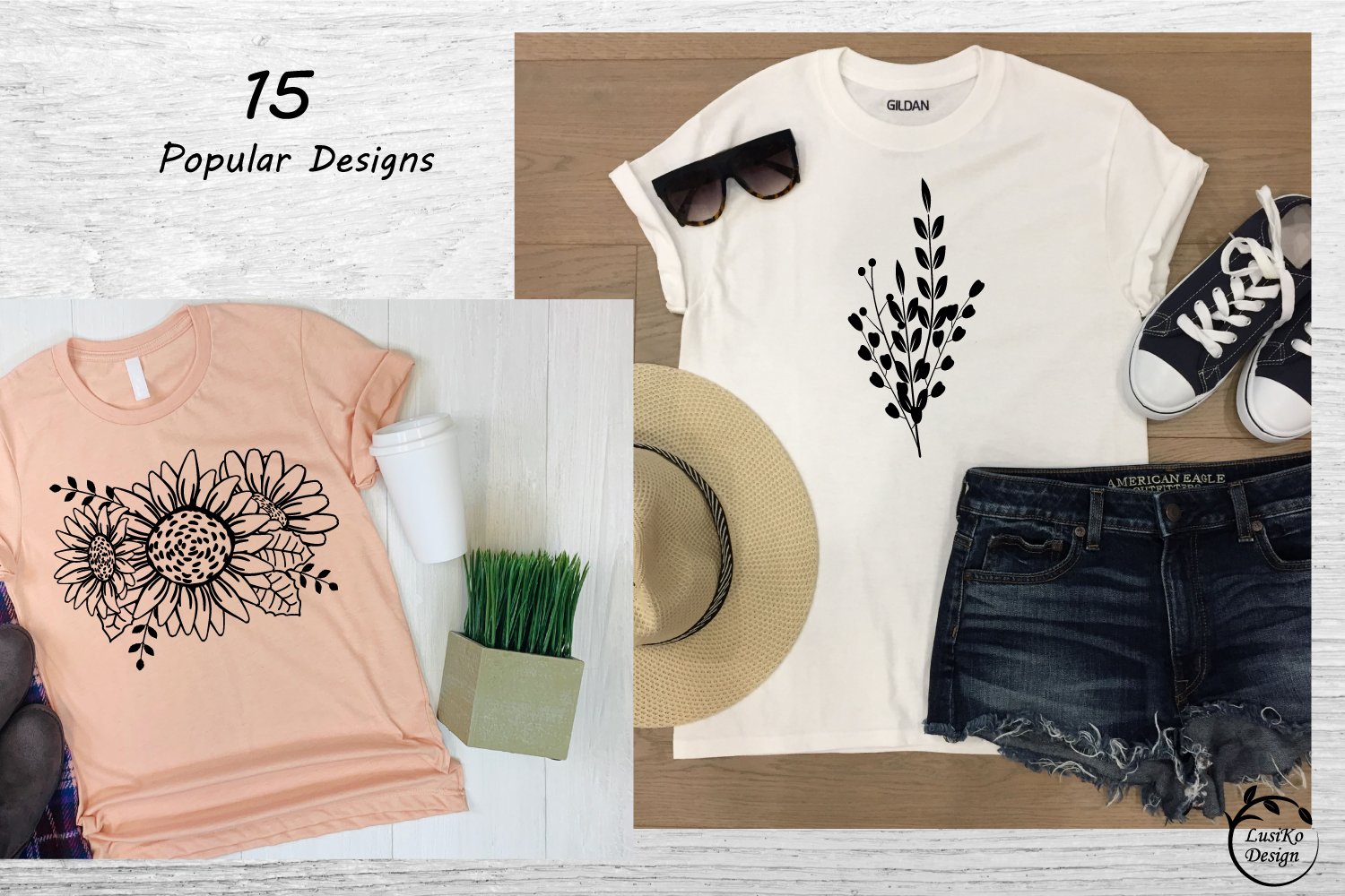 Floral bundle svg png flower dandelion sunflower rose print view 2