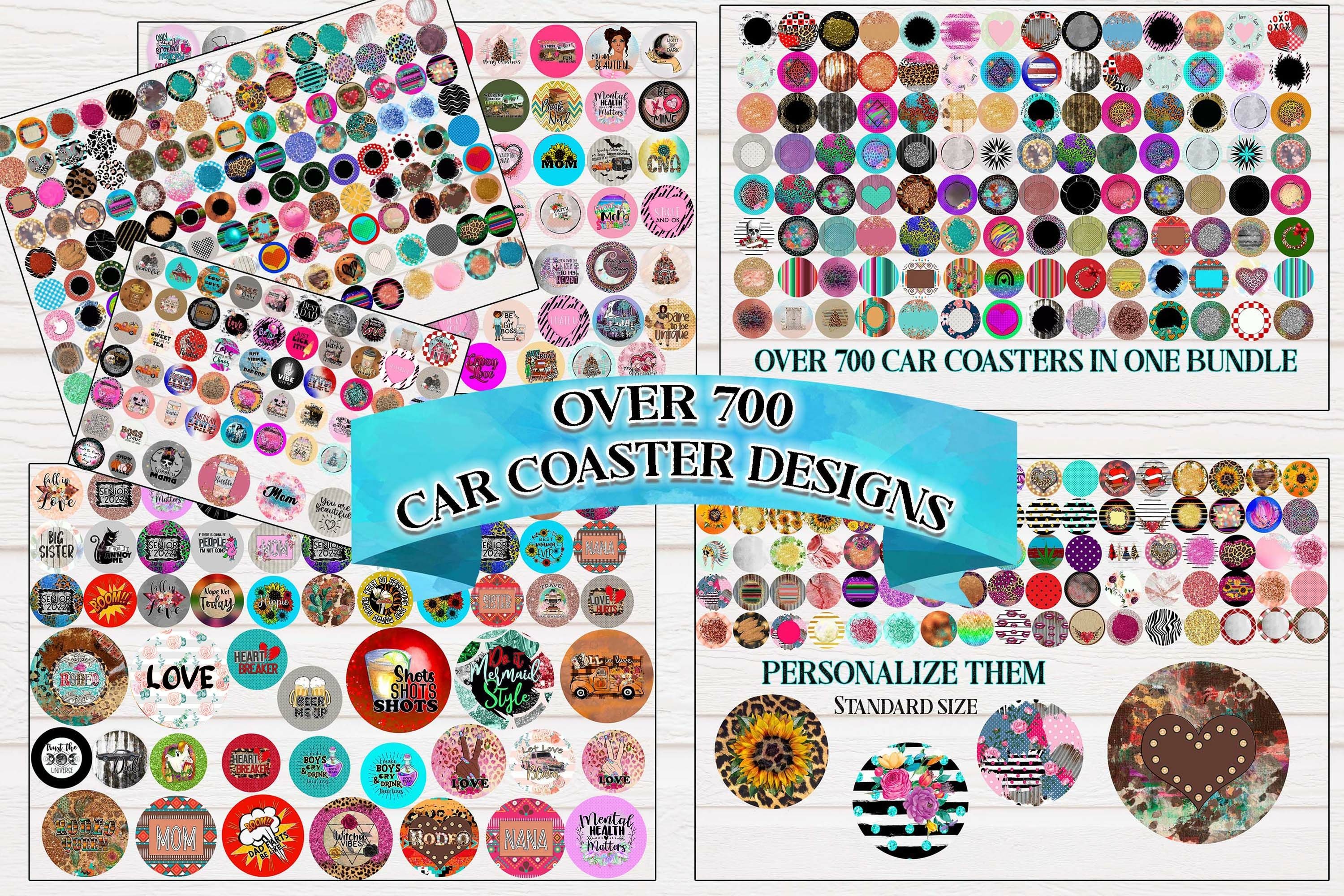 HUGE Car Coaster Bundle Over 700 PNG Files Included
