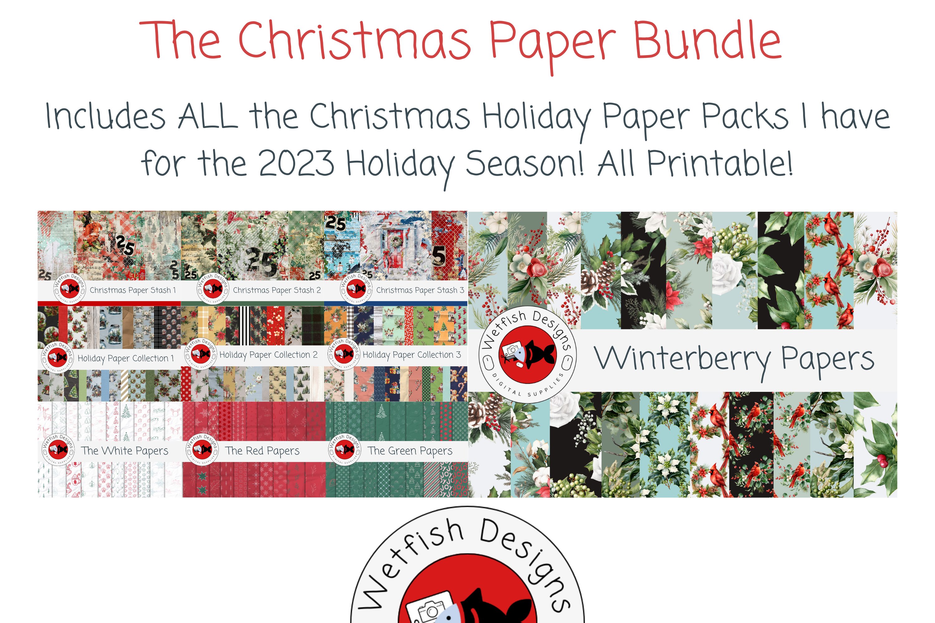 The Christmas Paper Bundle of 149 Holiday Papers