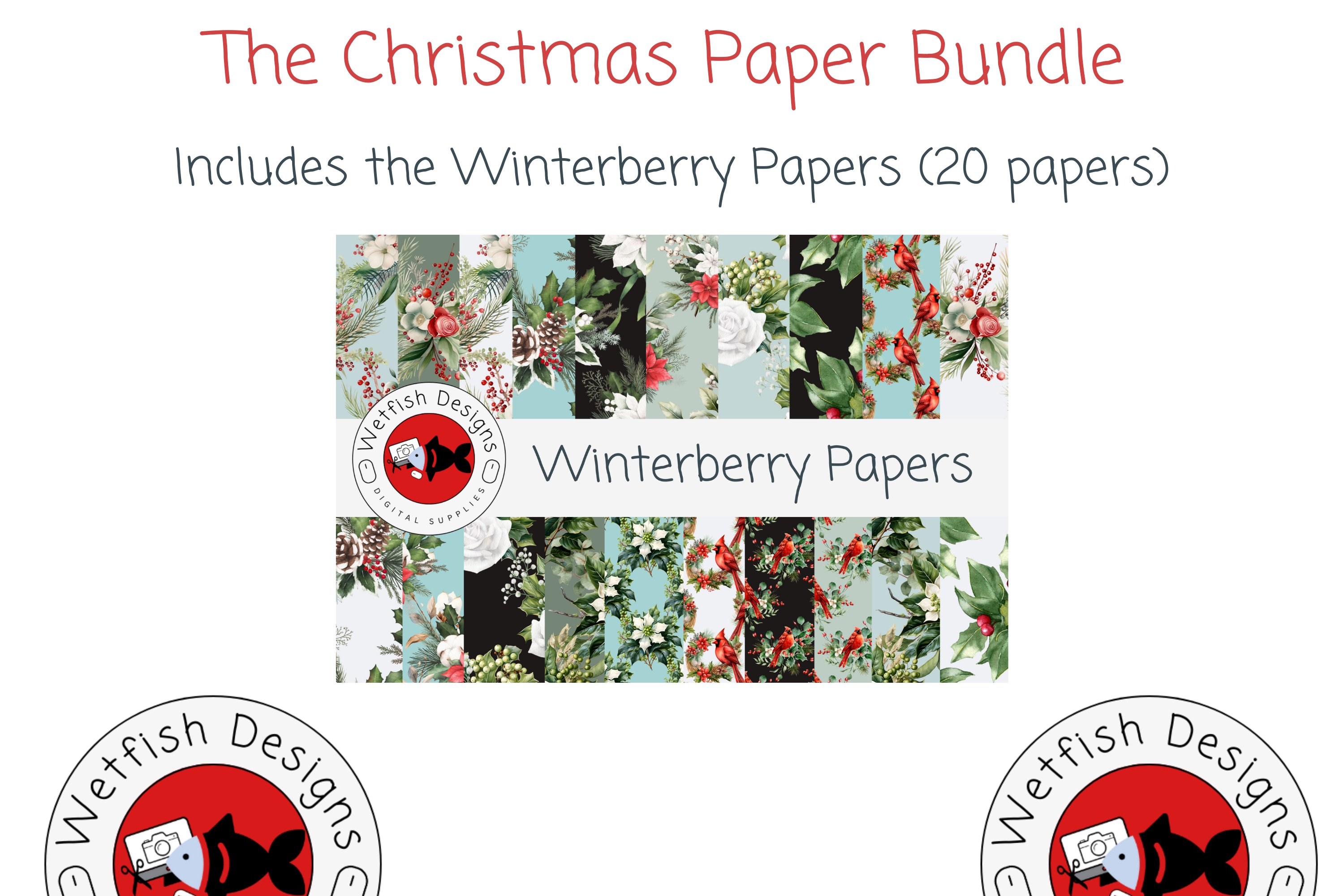 The Christmas Paper Bundle of 149 Holiday Papers view 3