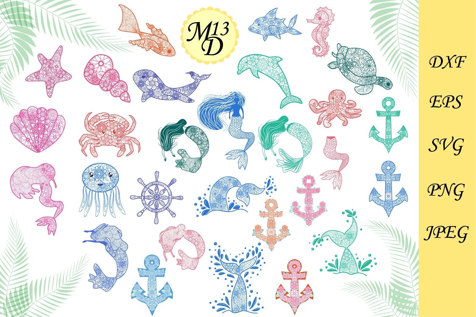 29 in 1! Sea silhouette zentangle with flower