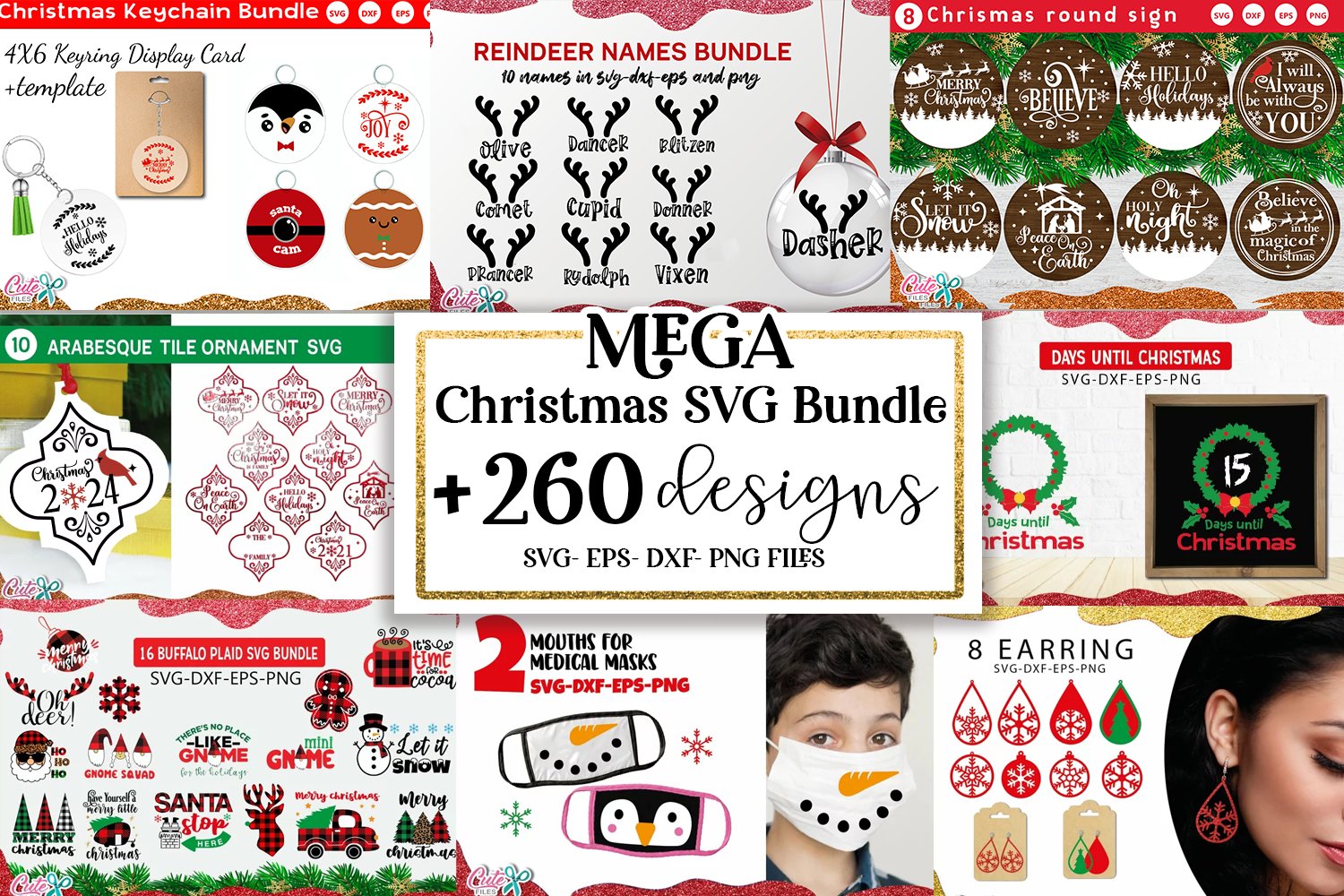 Mega Christmas SVG Bundle | Monograms Christmas font