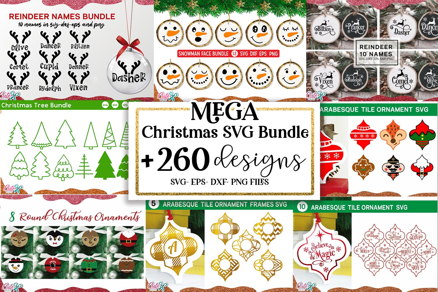 Mega Christmas SVG Bundle | Monograms Christmas font view 2