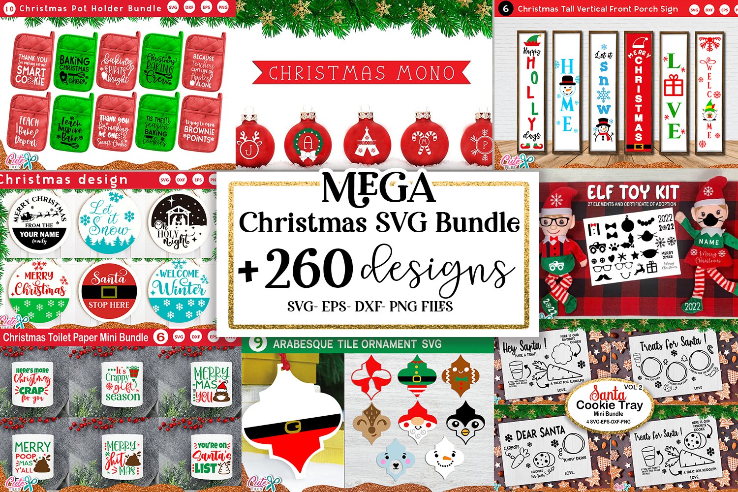 Mega Christmas SVG Bundle | Monograms Christmas font view 3