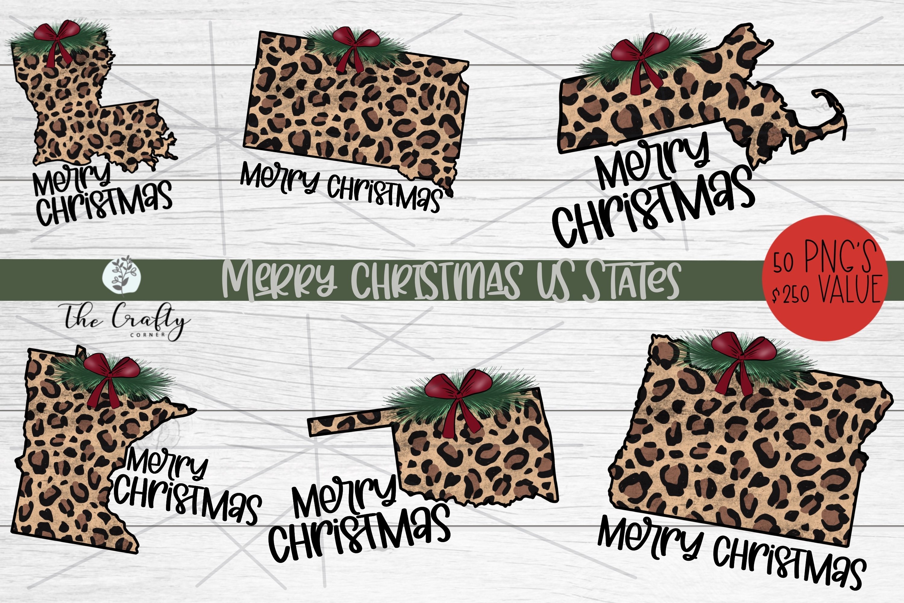 Merry Christmas States Sublimation Bundle