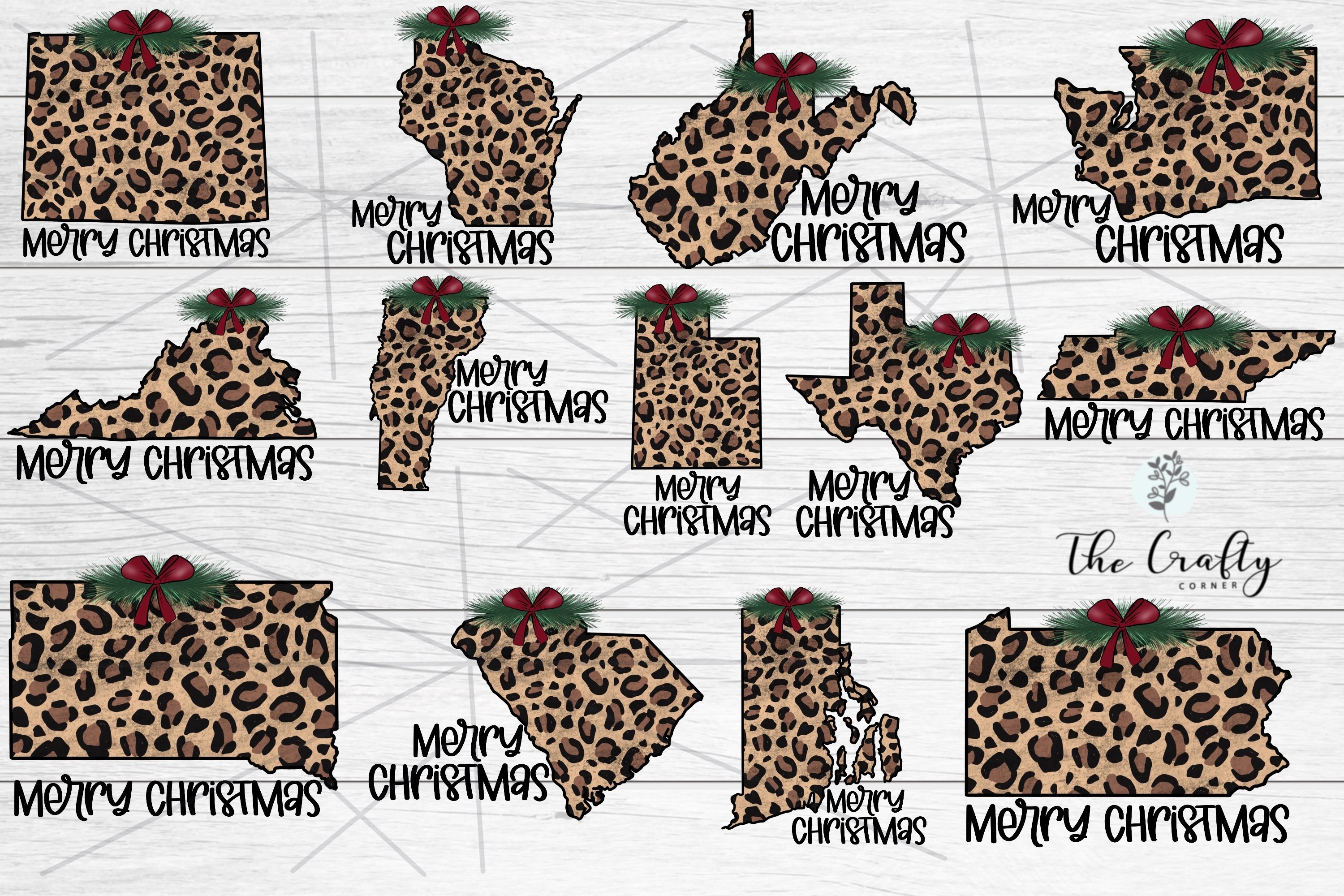 Merry Christmas States Sublimation Bundle view 2