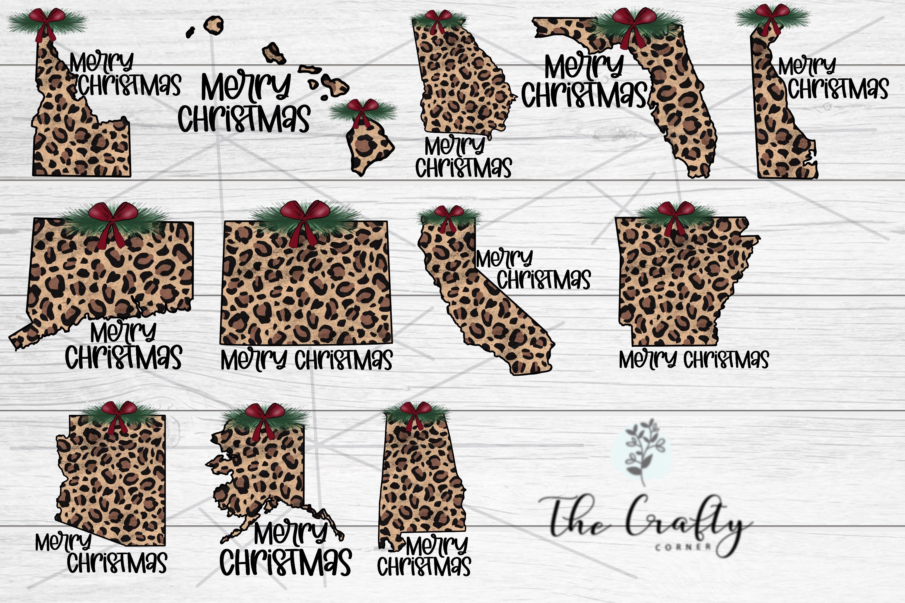 Merry Christmas States Sublimation Bundle view 3