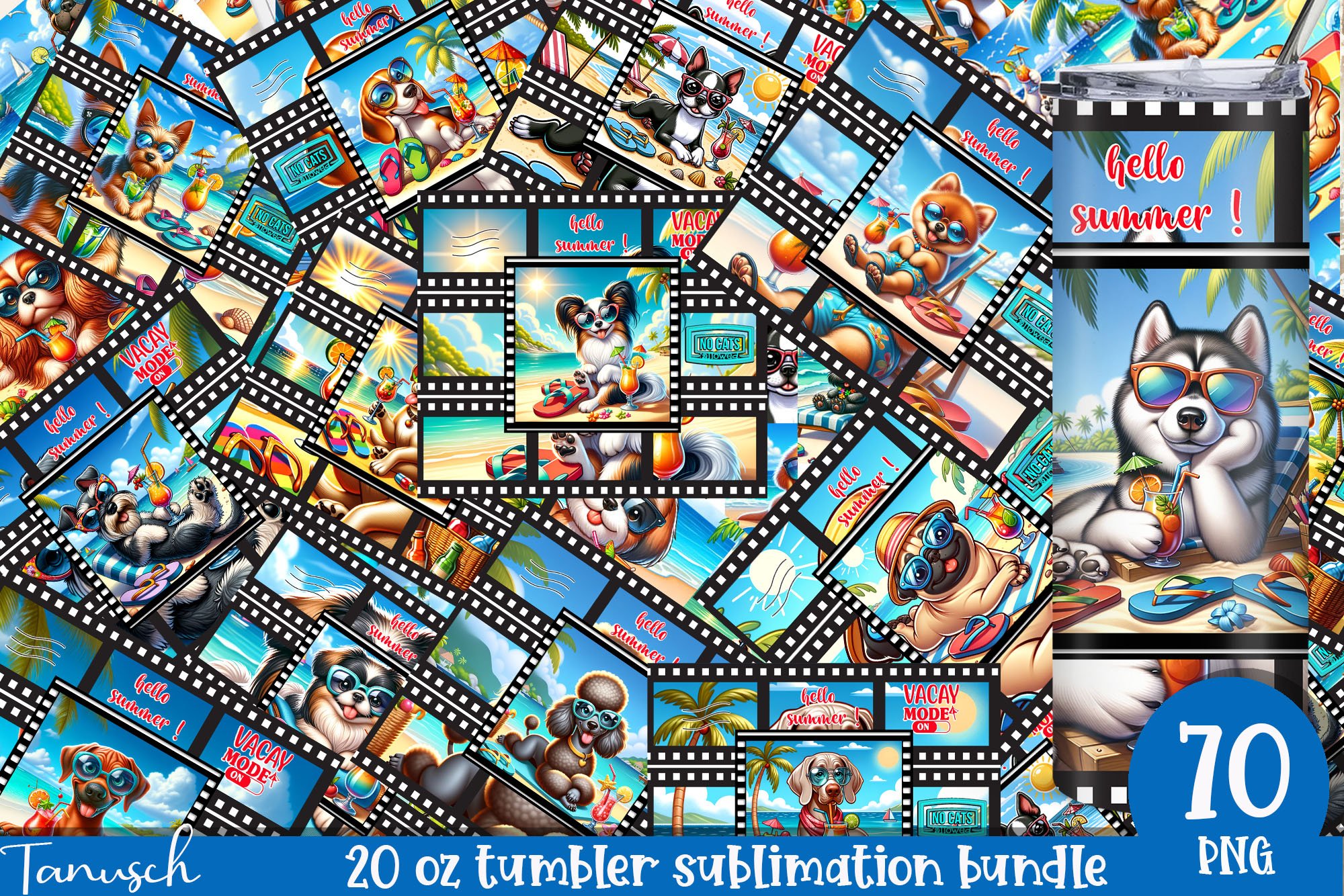 funny holiday dogs mega bundle sublimation / vacay mode on view 2