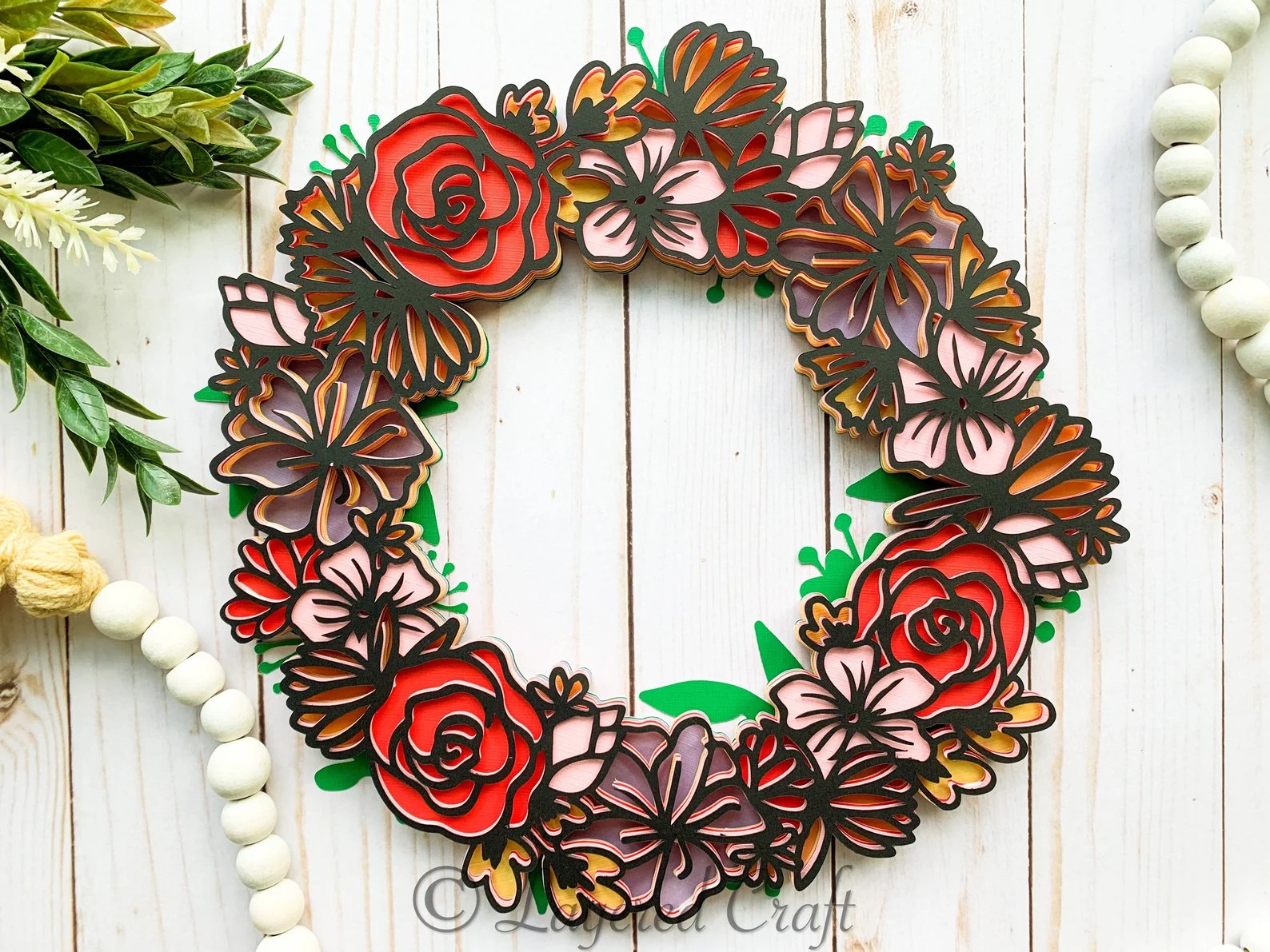 3D SVG Wreath Bundle: Easter/ Valentines/ Christmas/ Spring view 3