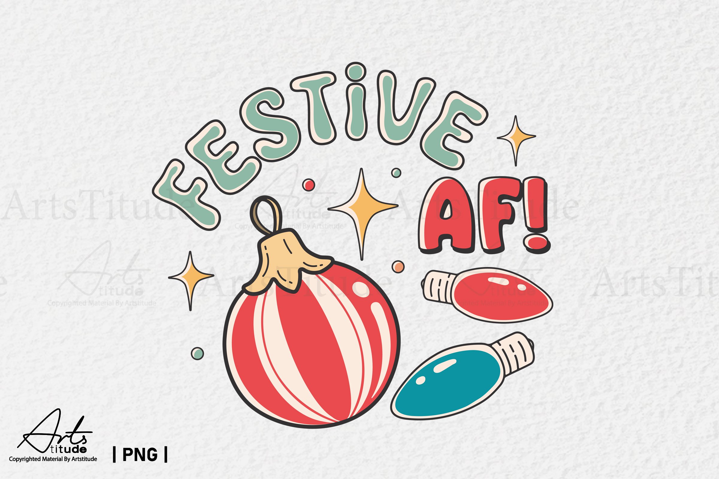 Retro Christmas Bundle PNG Sublimation 10 Designs view 2