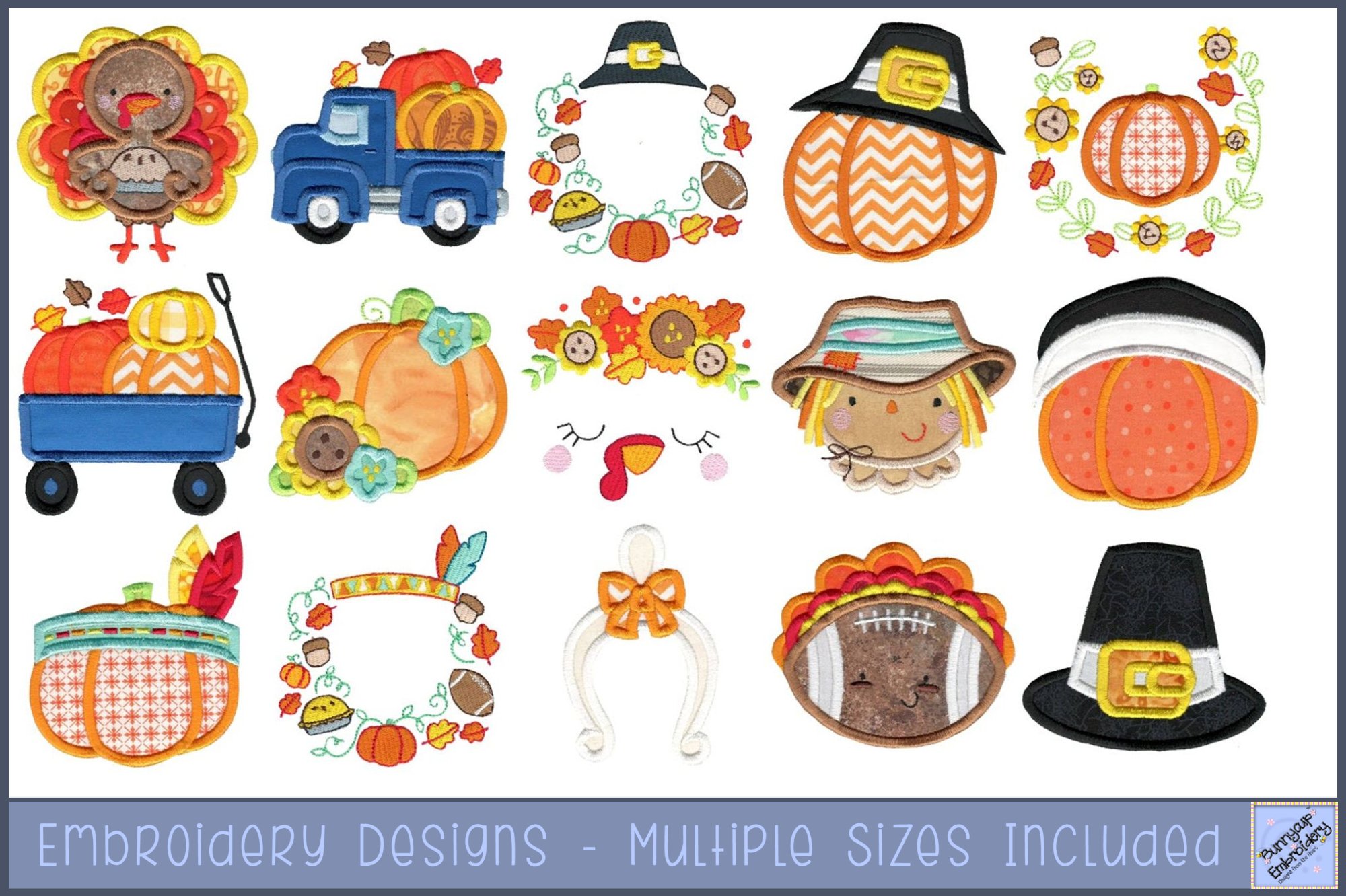 Thanksgiving Fun Embroidery Designs