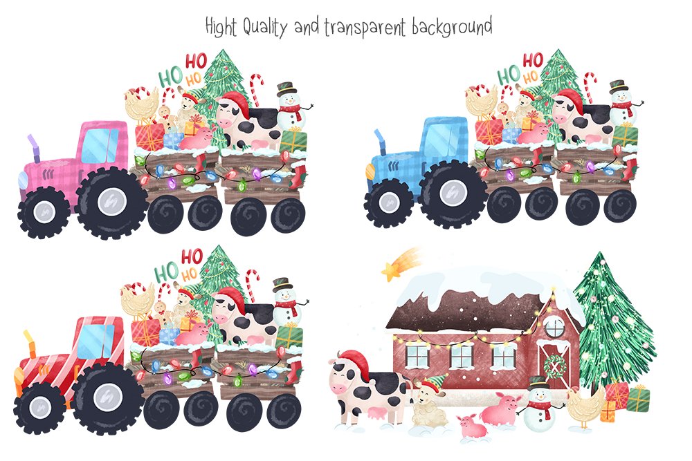 Christmas PNG clipart, Christmas sublimation designs Bundle view 3