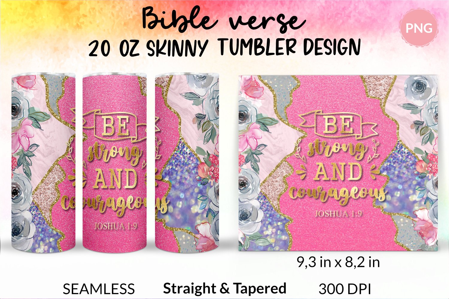 Christian Tumbler Bundle Bible Verse Sublimation Wraps Png view 3