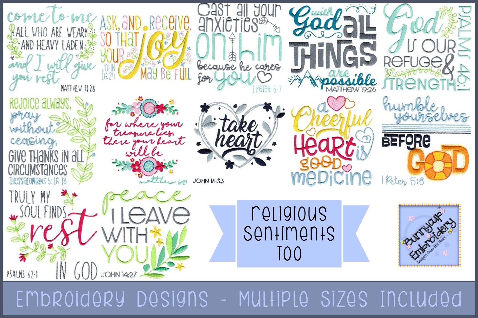 Religious Sentiments Too Embroidery Designs