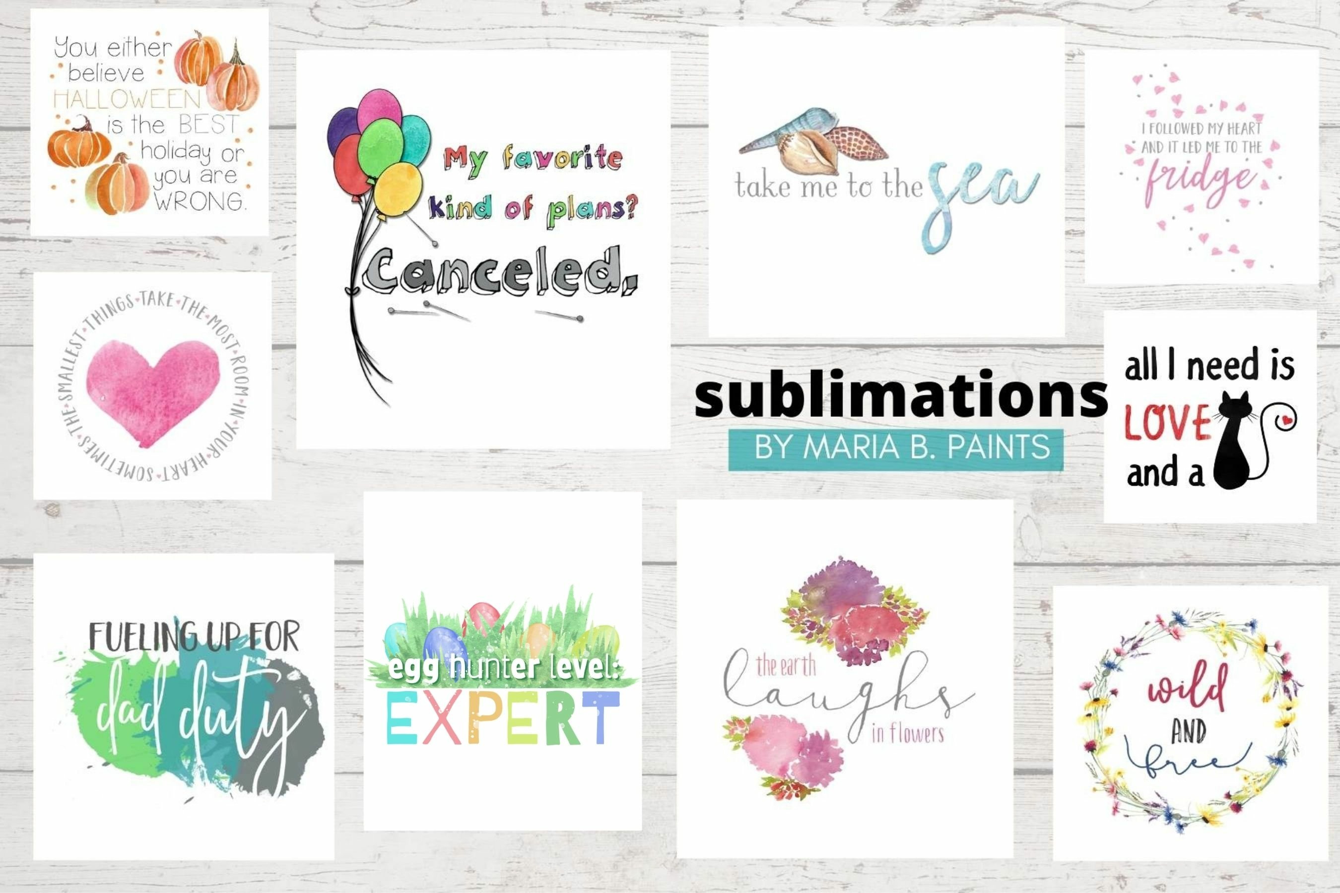 Funny Quotes Sublimation Designs Watercolor Words Sarcastic view 3