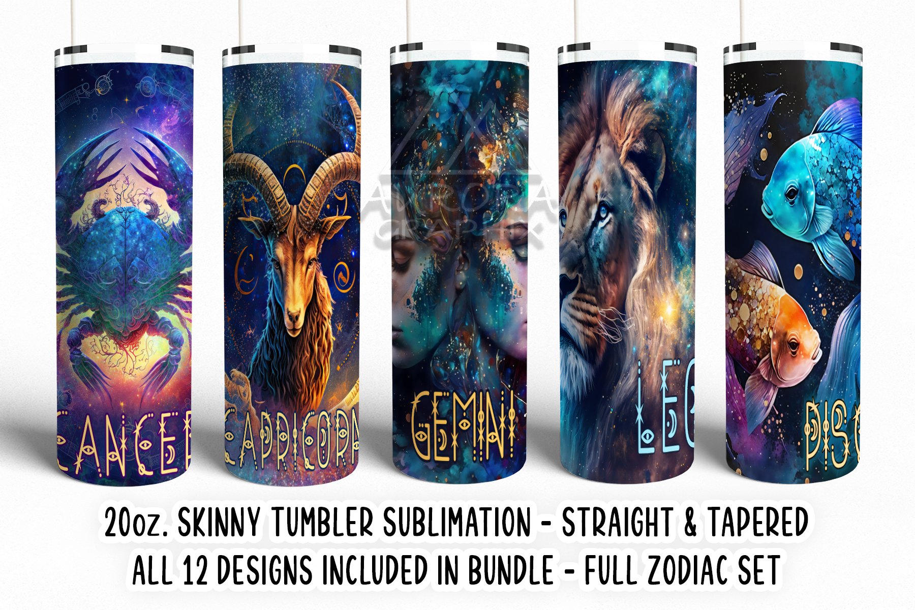 Zodiac Bundle - 20oz. Skinny Tumbler Sublimation Set view 2