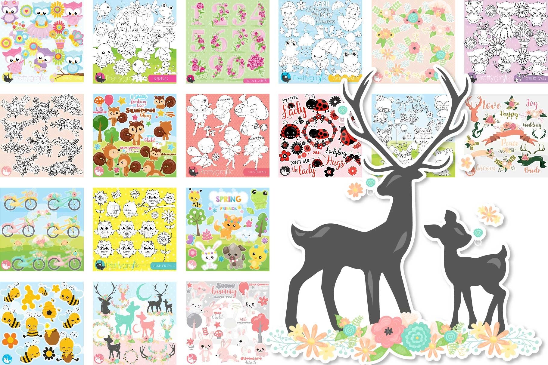 Baby floral illustrations bundle - Baby Sublimation designs view 3
