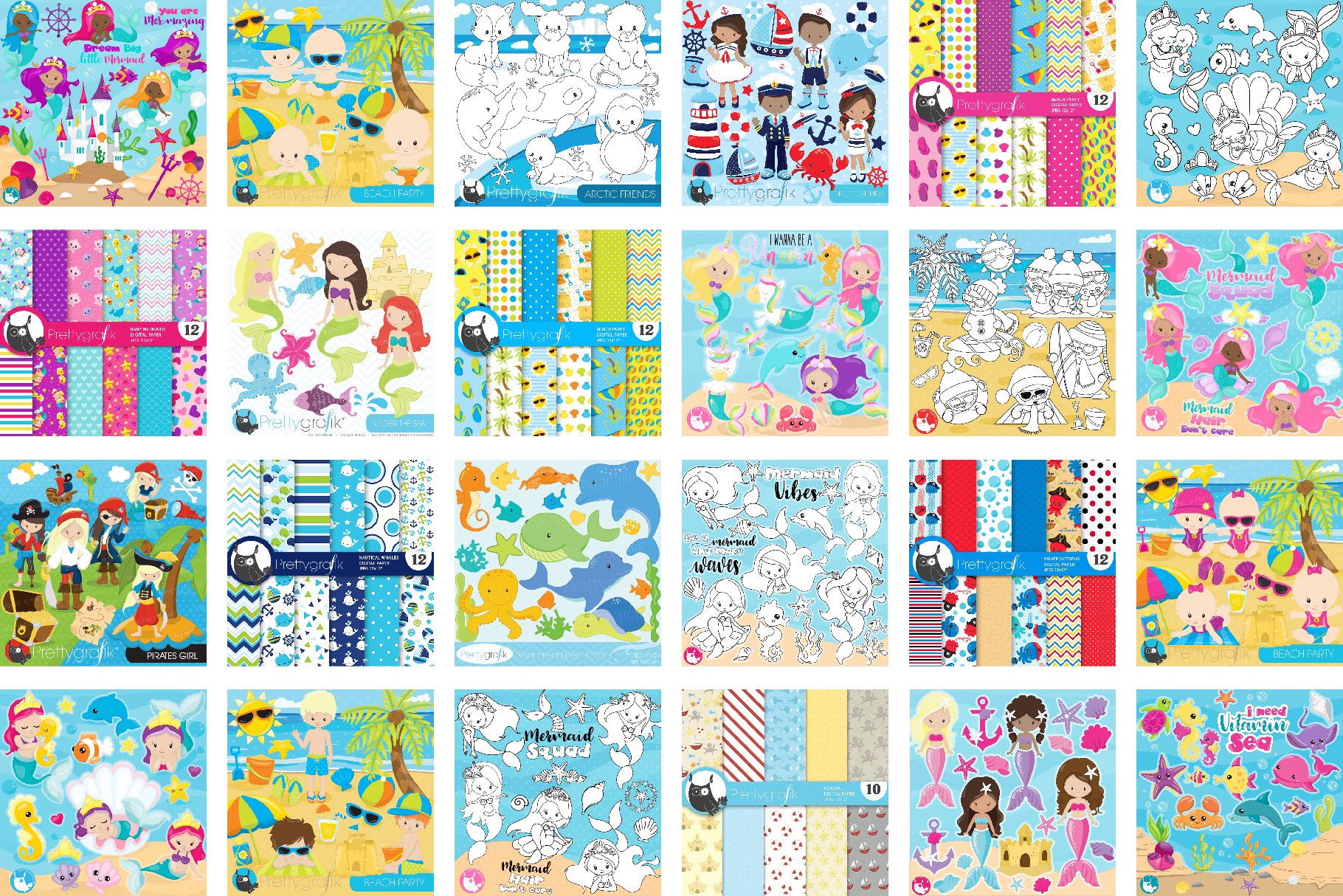 summer illustrations bundle - vacation Sublimation designs view 2
