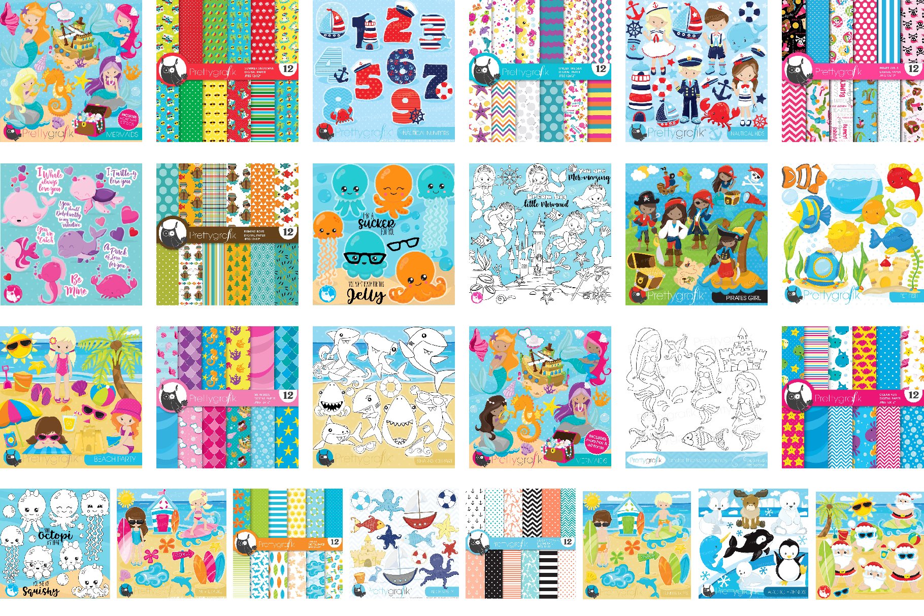 summer illustrations bundle - vacation Sublimation designs view 3
