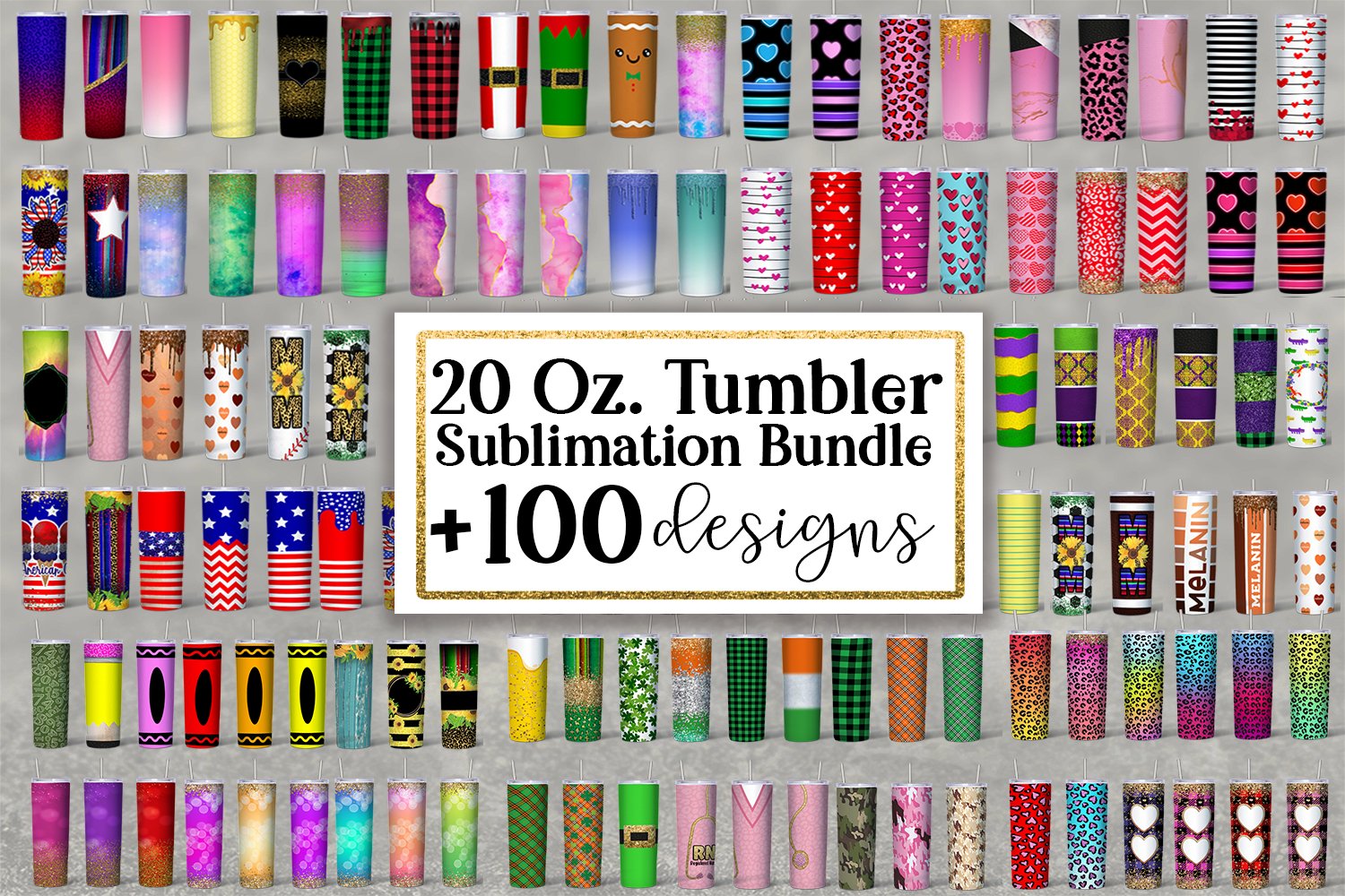 20 Oz. Skinny Tumbler Sublimation Huge Bundle Vol 1