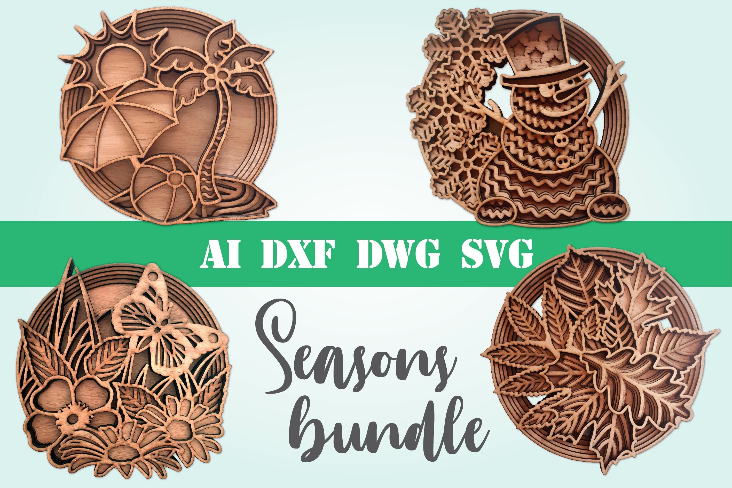 Bundle seasons 3d svg layered Multi layer mandala