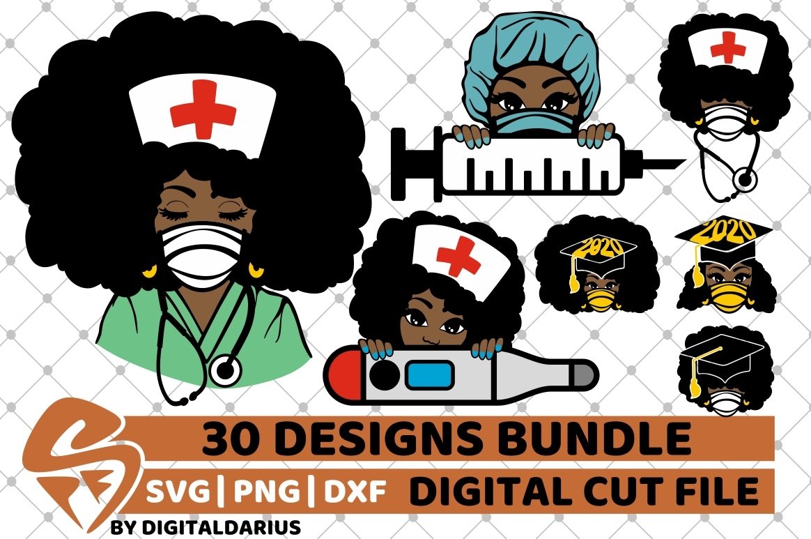 30x Amazing Nurse Bundle svg, Healthcare svg, Black History view 2