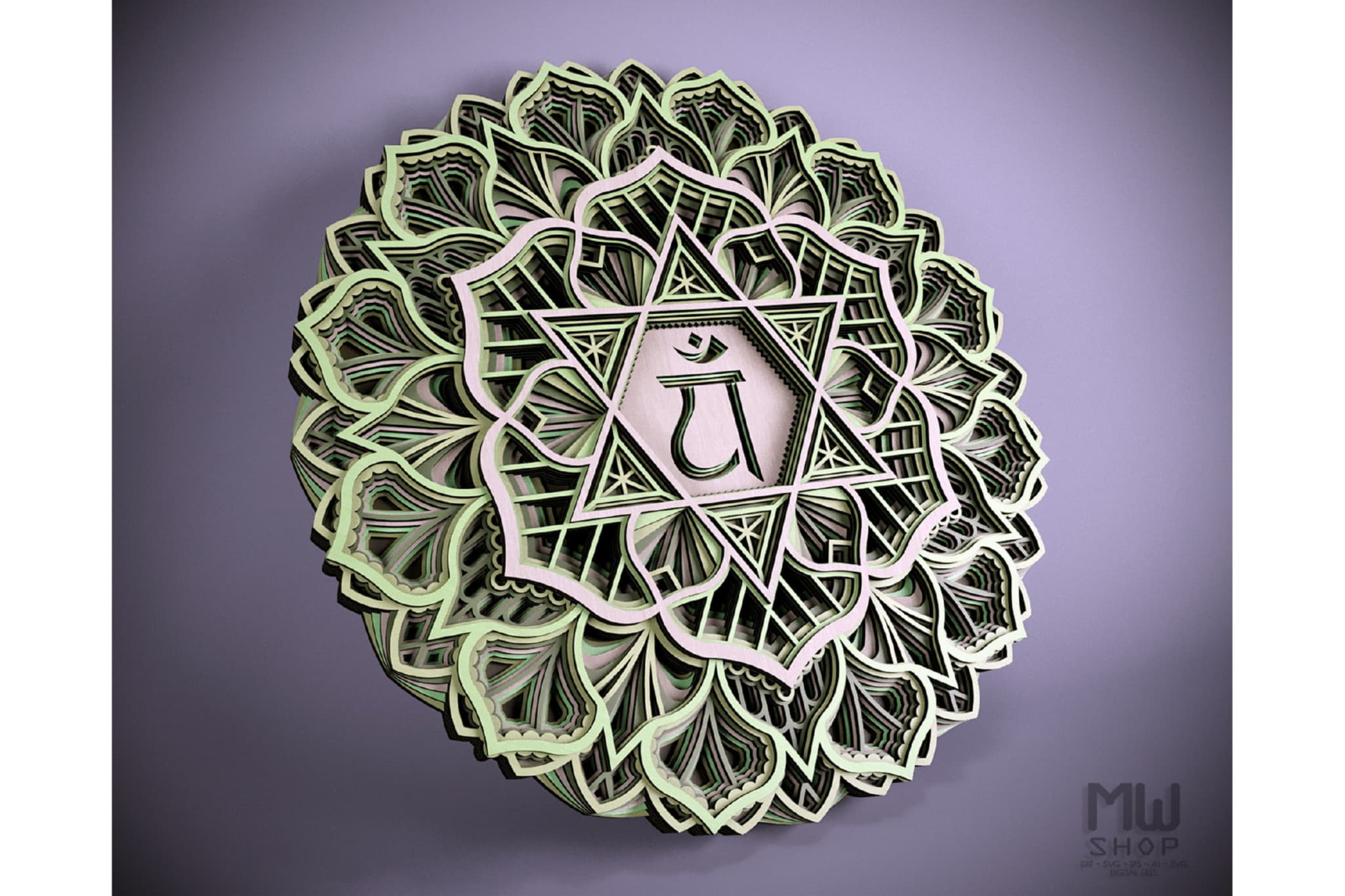 The 7 Chakras Mandala Bundle, Layered Mandala for Laser cut view 3