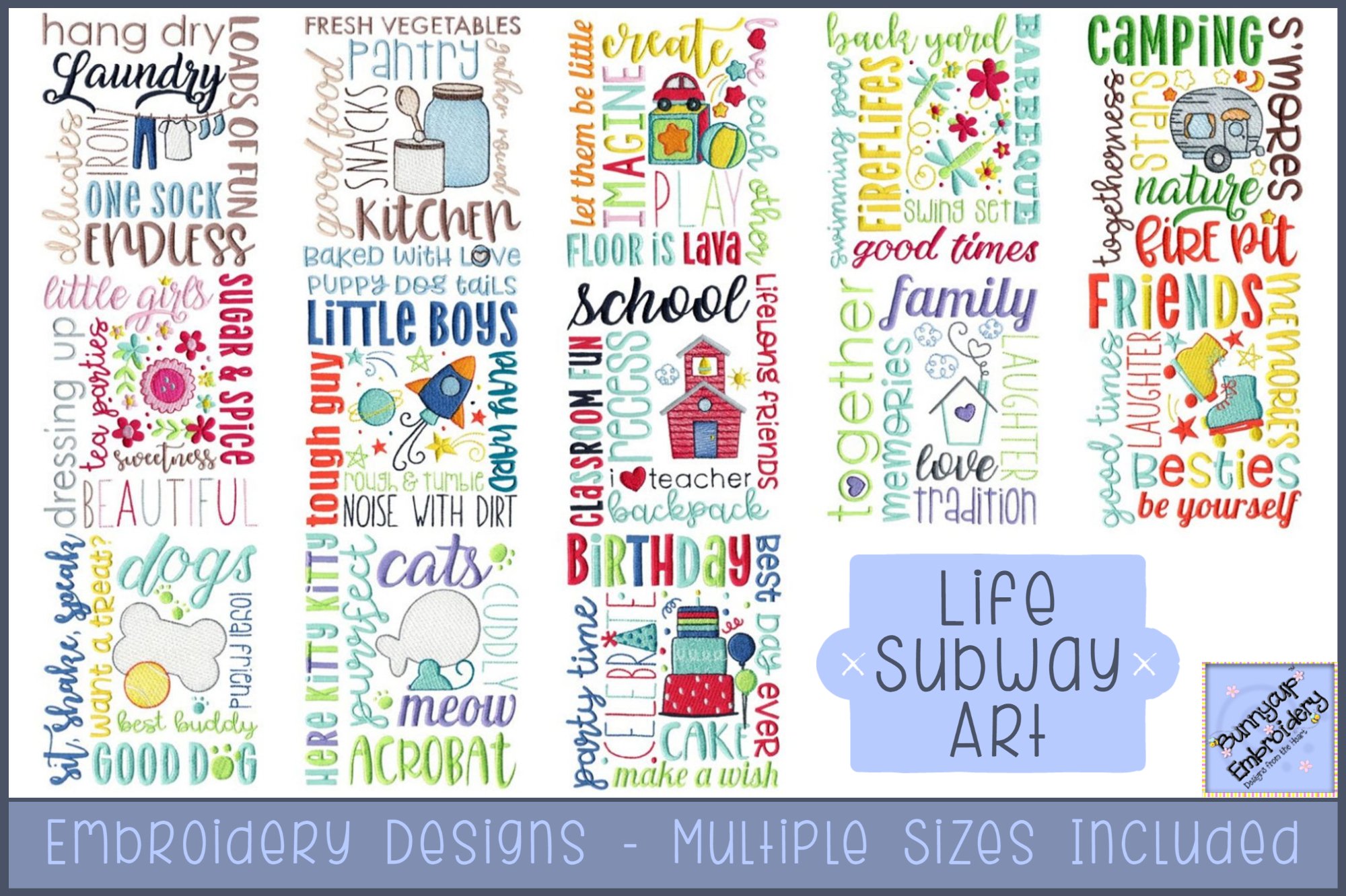 Life Subway Art - 13 Machine Embroidery Designs
