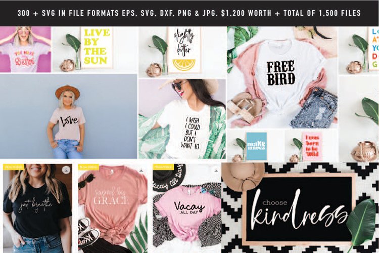 HUGE SALE! 300 SVG Design Bundle 1,500 files in 5 formats