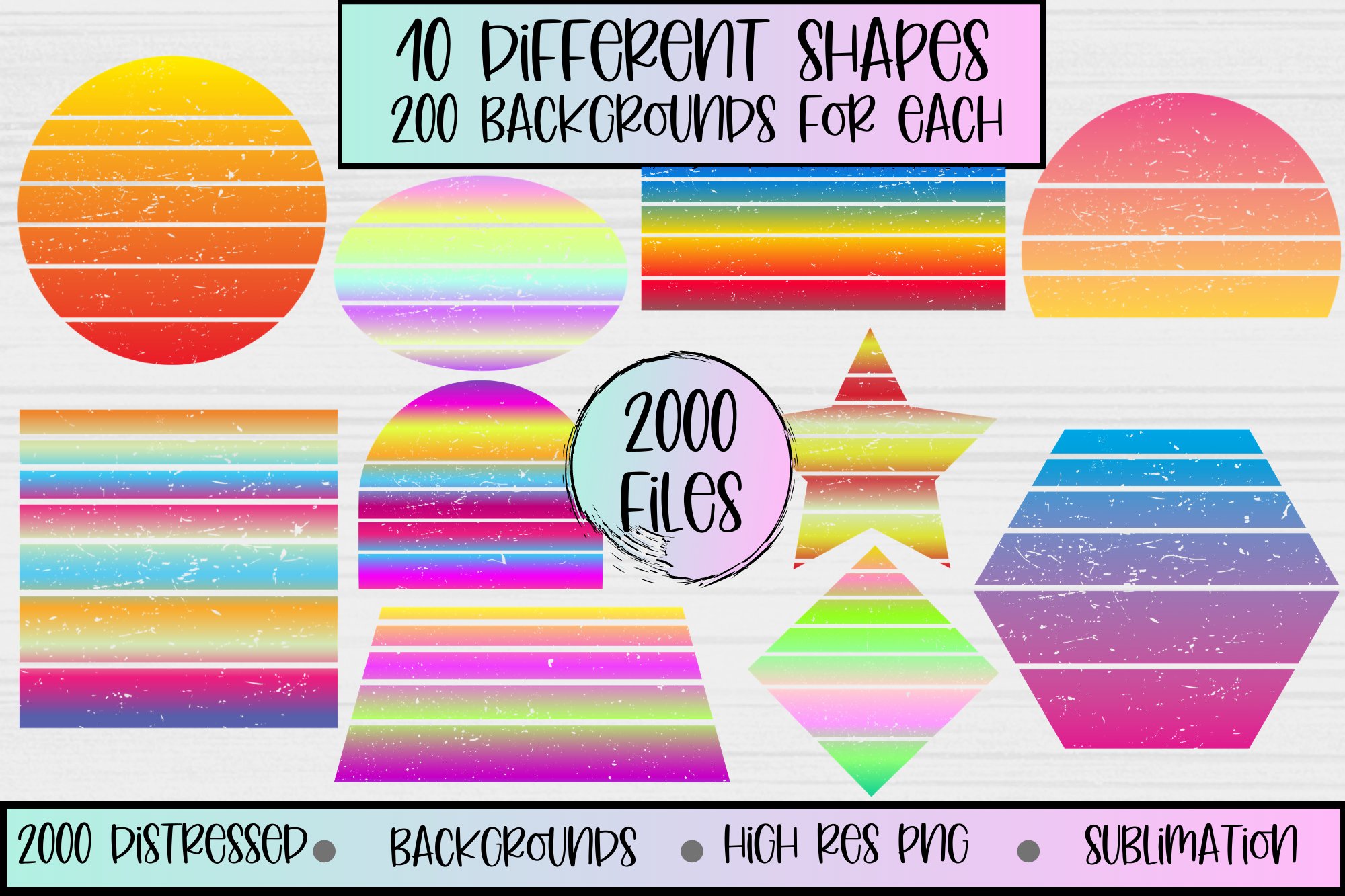Distressed Background Sublimation Bundle, Retro Sublimation