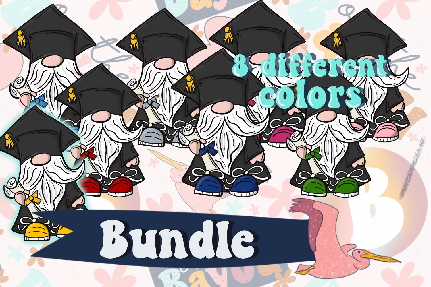 gnome graduation sublimation bundle