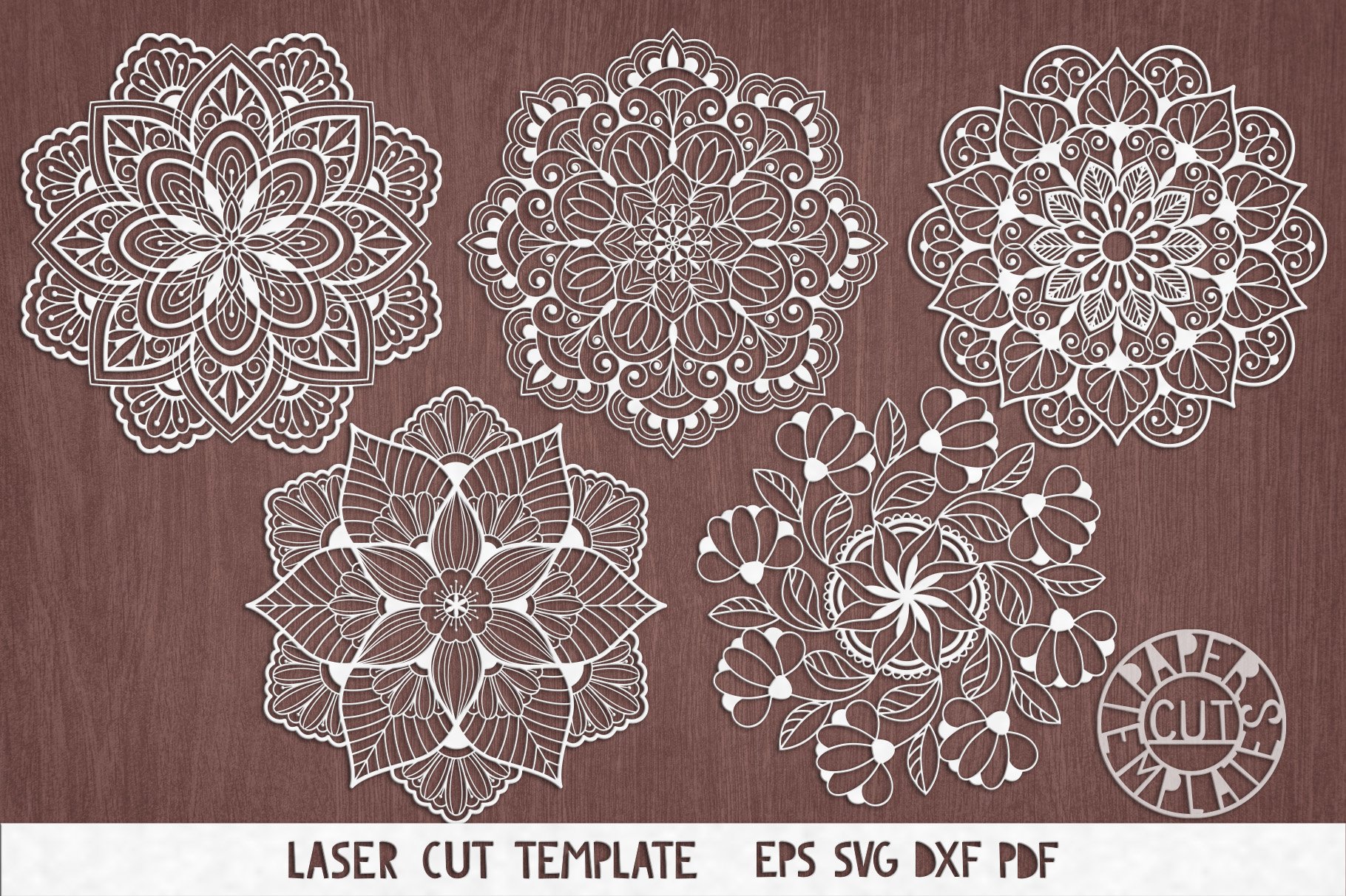 SVG Set mandalas cut files for laser cutting, for Cricut.