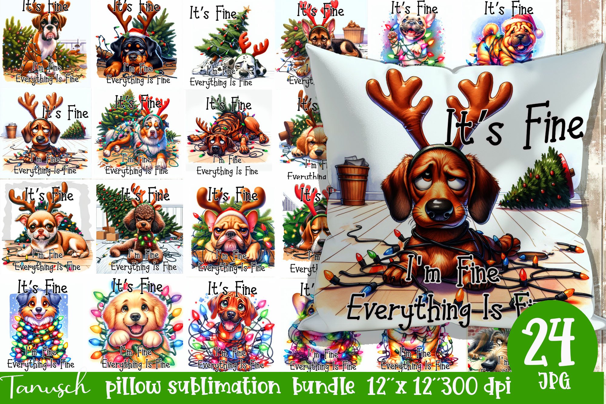 cute christmas Sublimation mega bundle PNG view 3