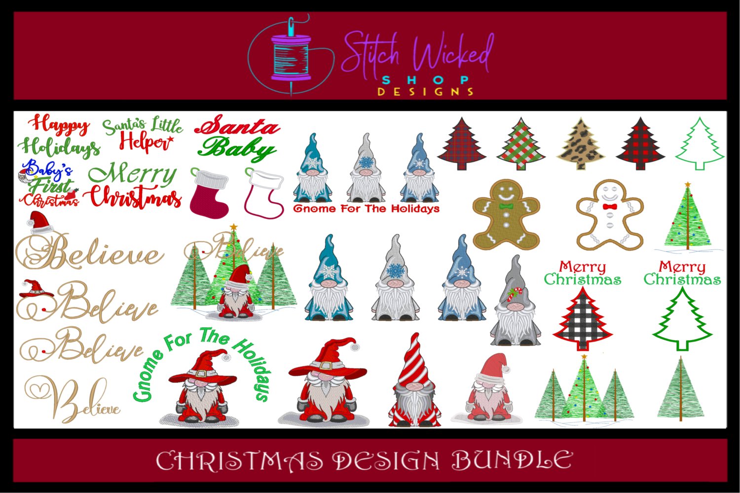 Christmas Embroidery Design Bundle