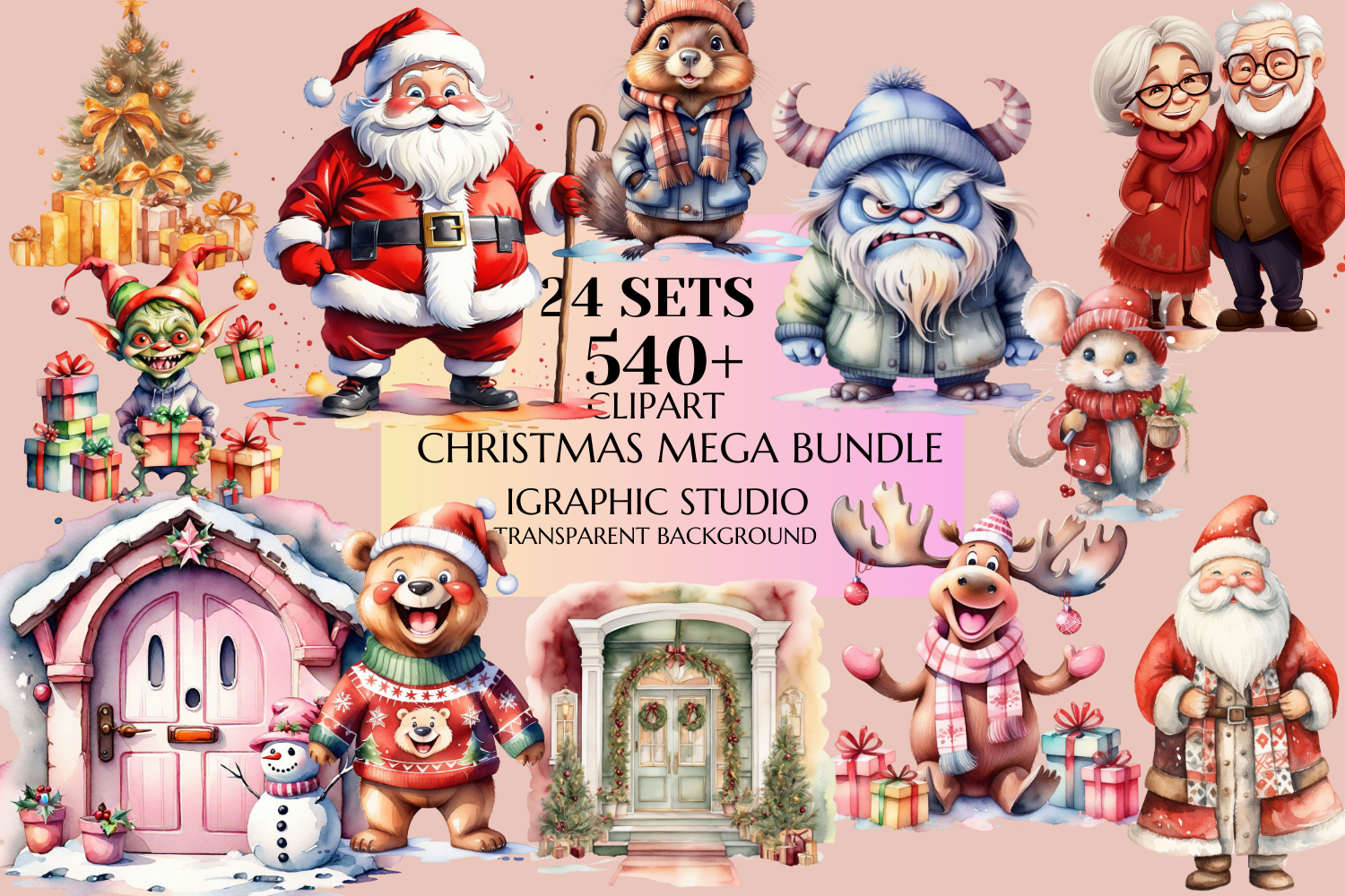 Christmas Mega Bundle , Xmas Png, Winter Sublimation Bundle