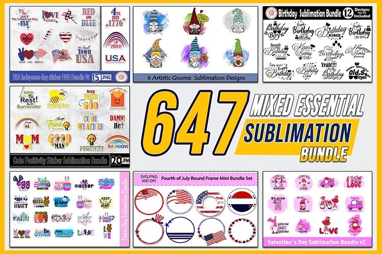 647 Mixed Essential Sublimation Bundle