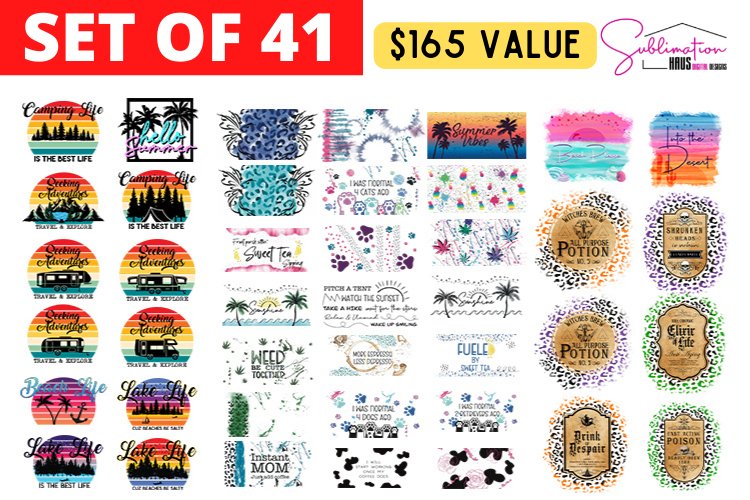 Glass Can Wrap Sublimation MEGA BUNDLE of 41 Designs Libby
