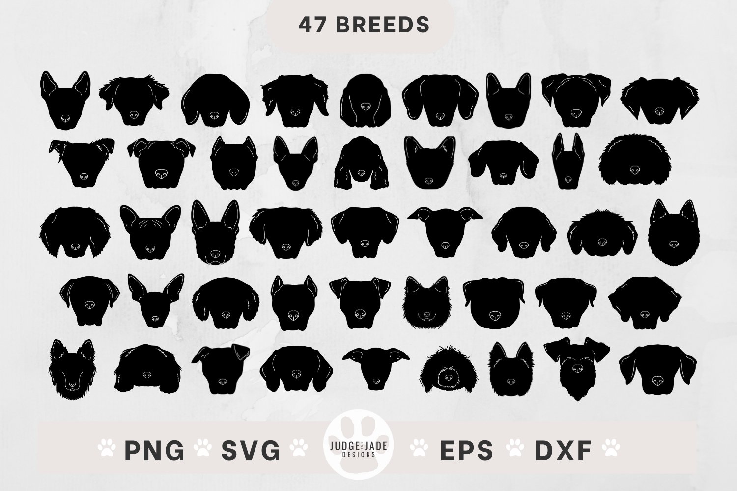 Dog Head Silhouette SVG Bundle - 47 Breeds